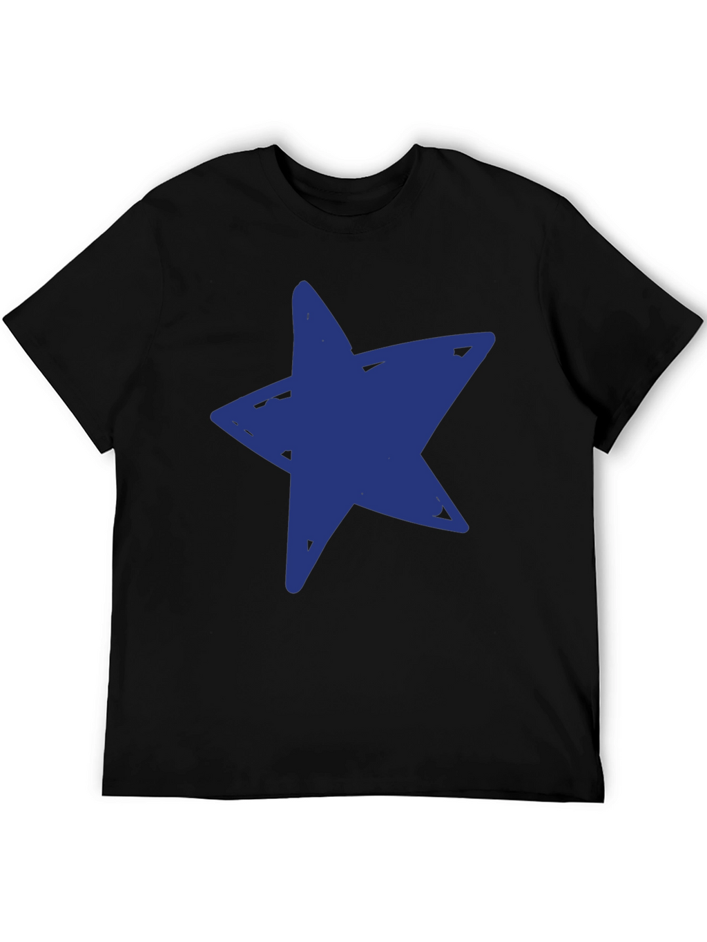 Blue Star Graphic Black T-Shirt