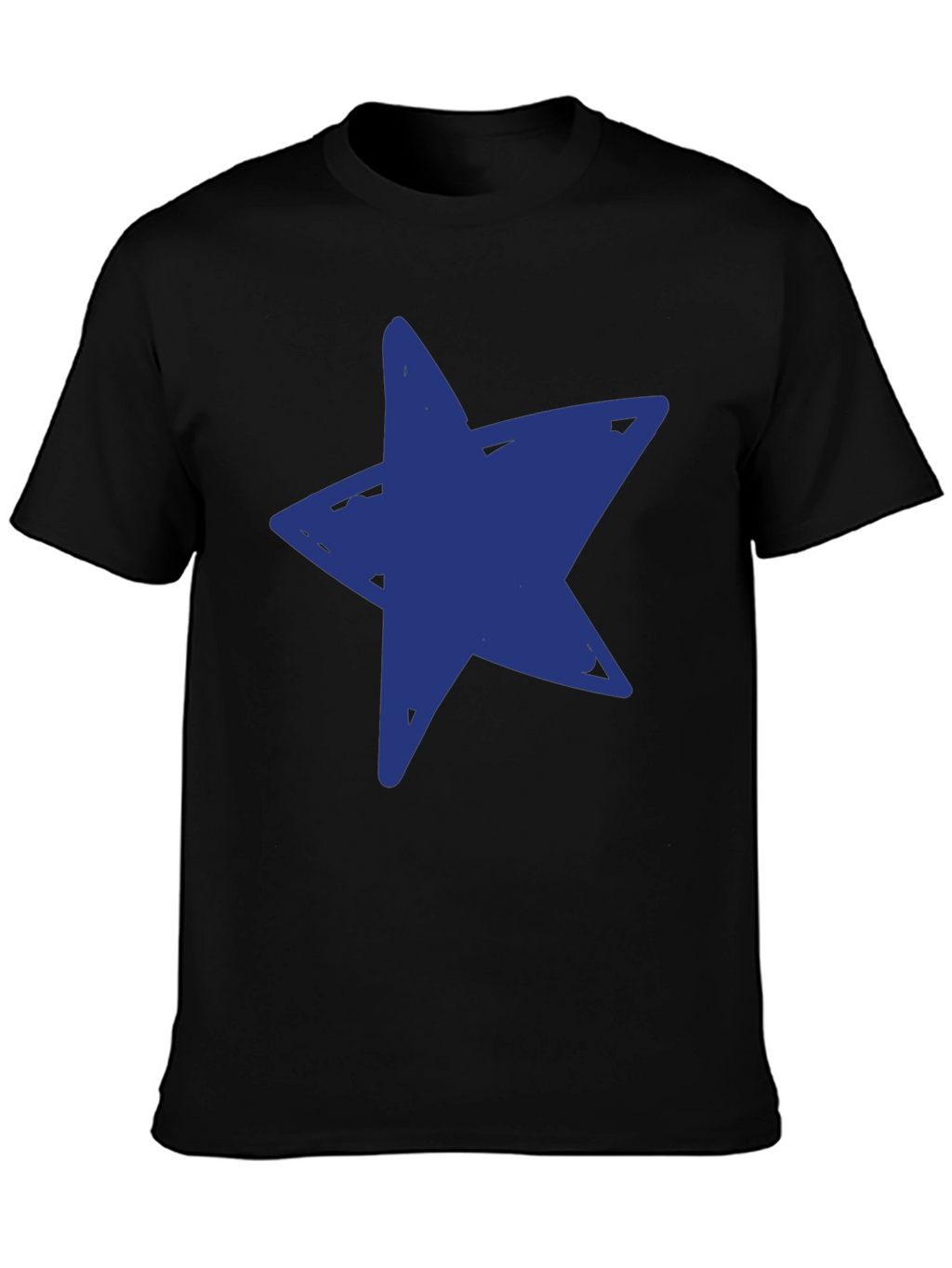 Blue Star Graphic Black T-Shirt