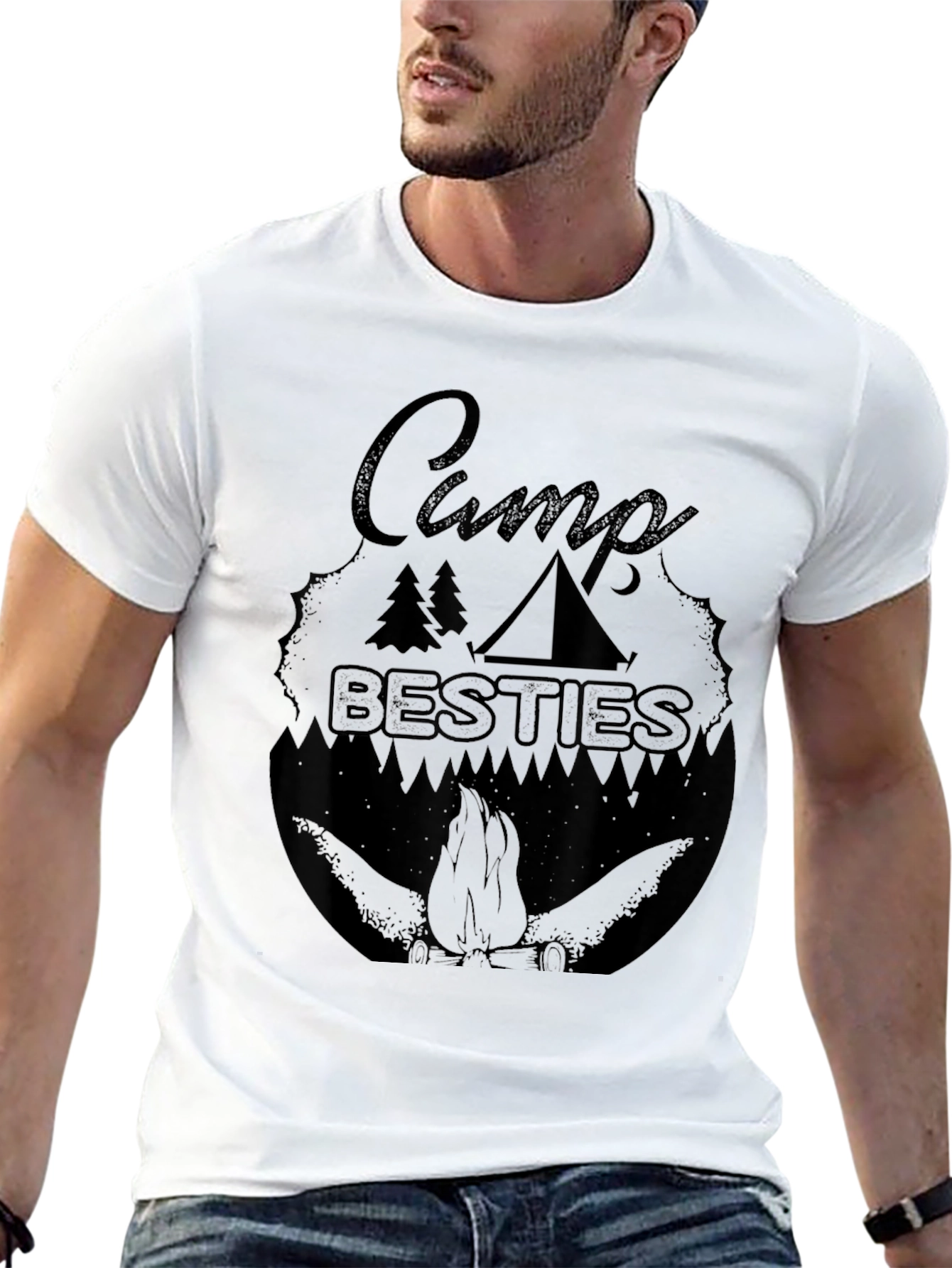 Camp Besties Graphic Tee - Black Camping T-Shirt