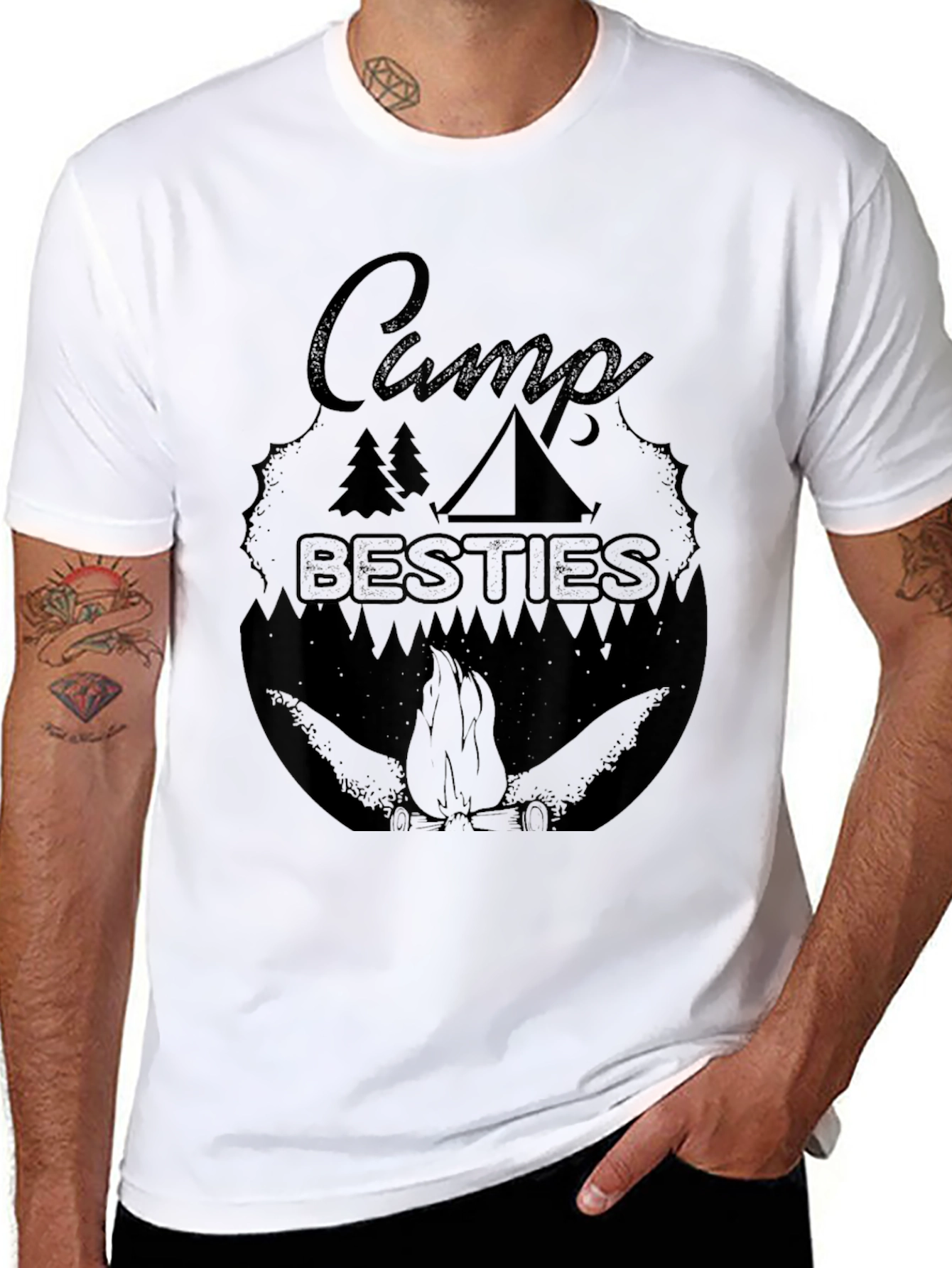 Camp Besties Graphic Tee - Black Camping T-Shirt
