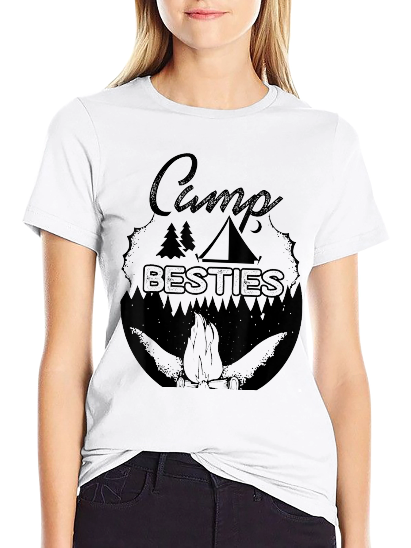 Camp Besties Graphic Tee - Black Camping T-Shirt