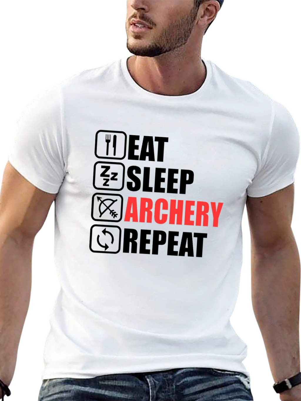 Eat Sleep Archery Repeat Graphic T-Shirt