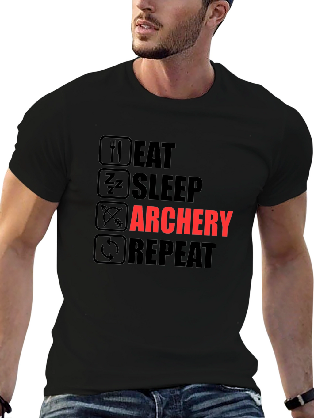 Eat Sleep Archery Repeat Graphic T-Shirt