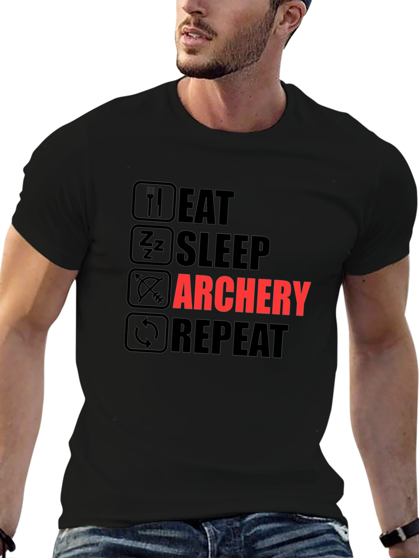 Eat Sleep Archery Repeat Graphic T-Shirt