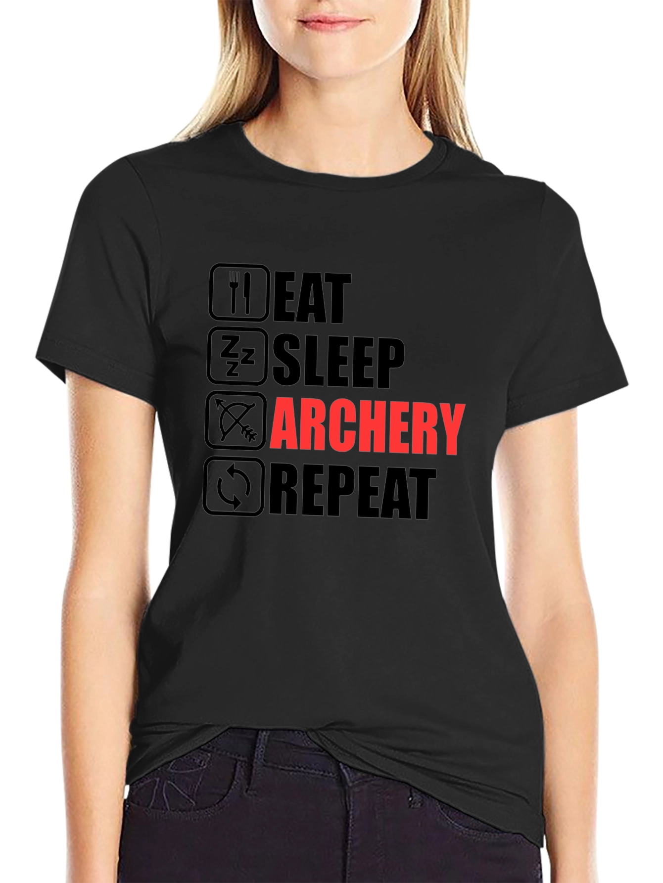 Eat Sleep Archery Repeat Graphic T-Shirt