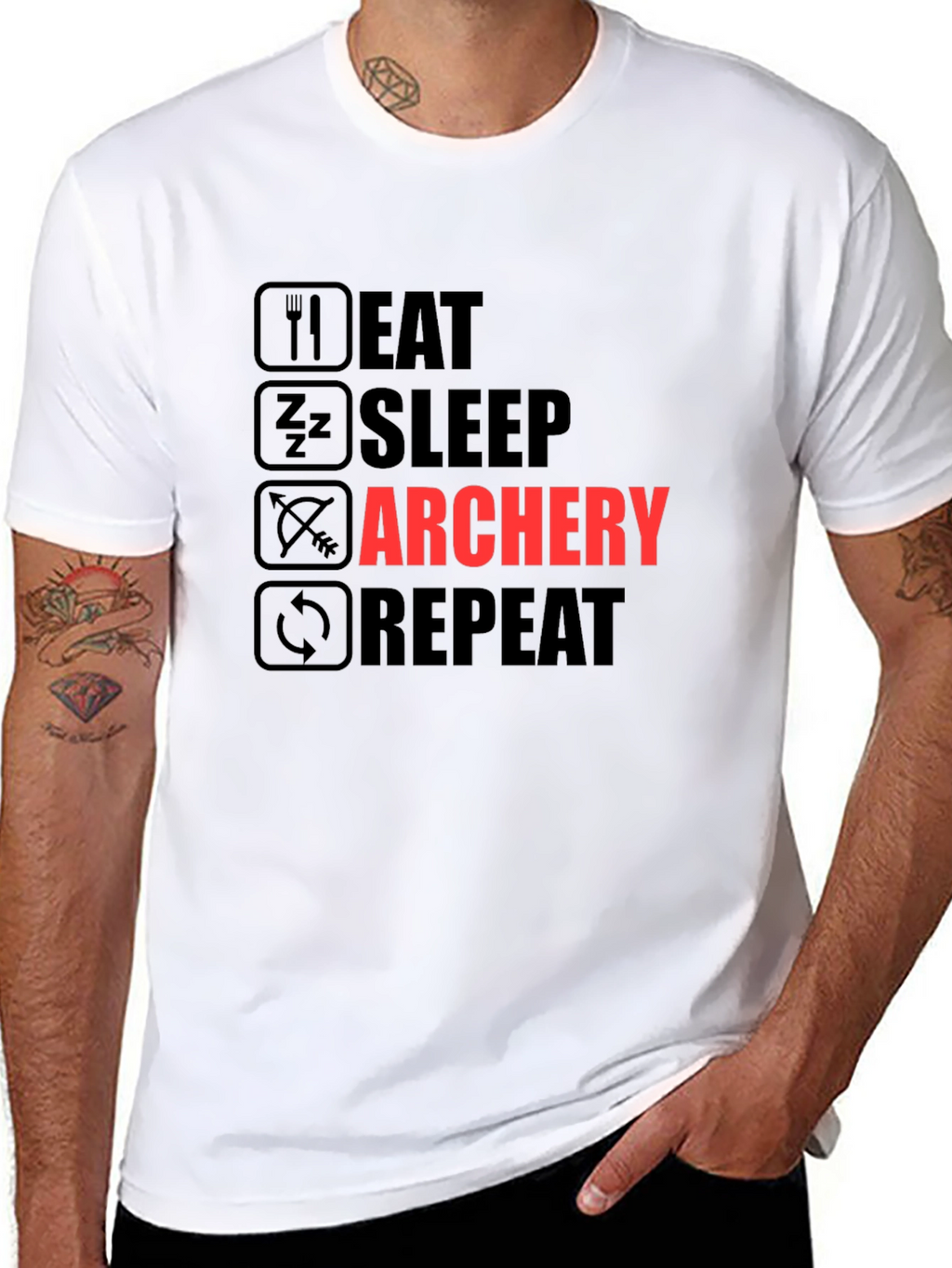 Eat Sleep Archery Repeat Graphic T-Shirt