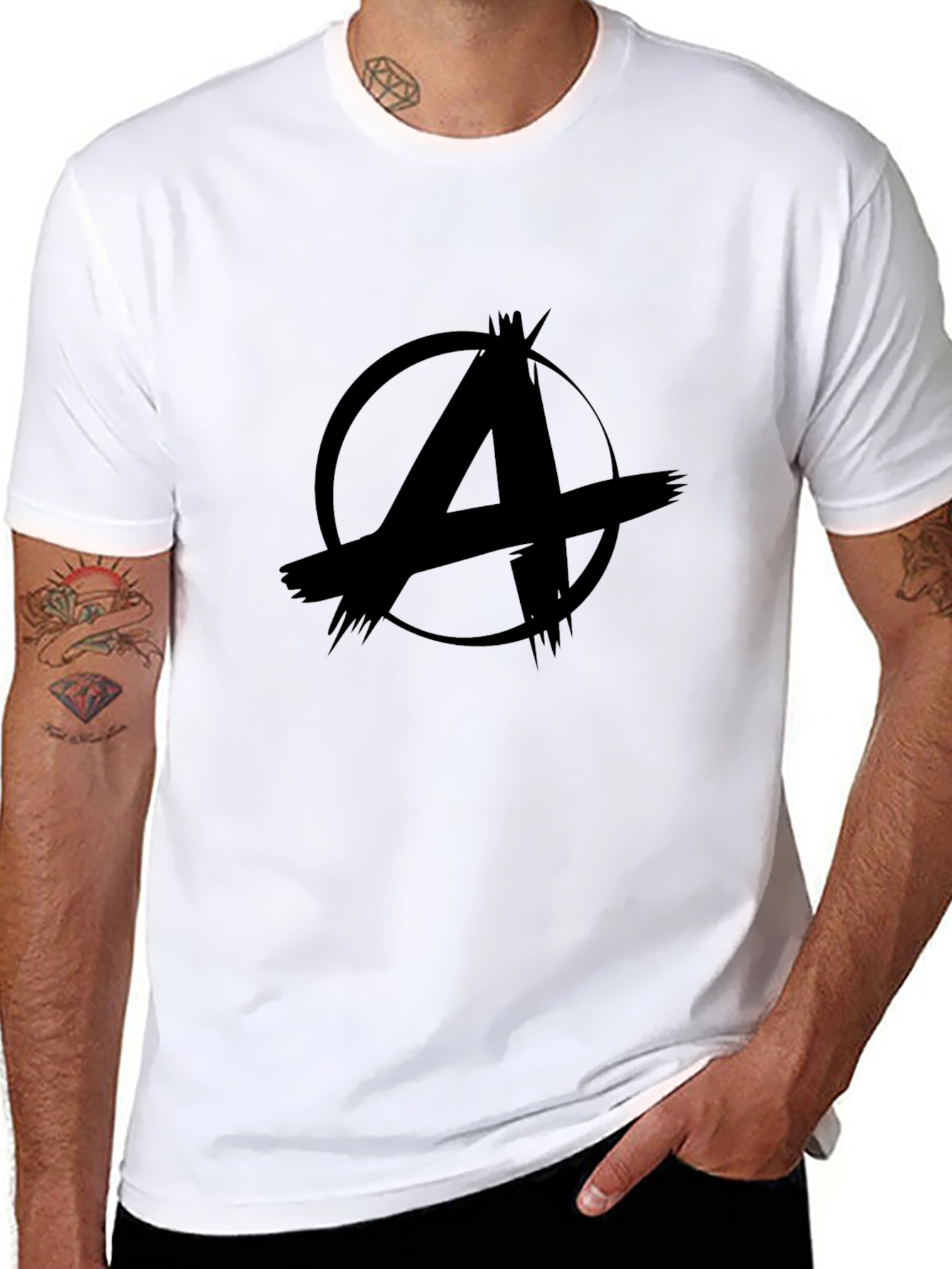 Anarchy Symbol Black Graphic T-Shirt