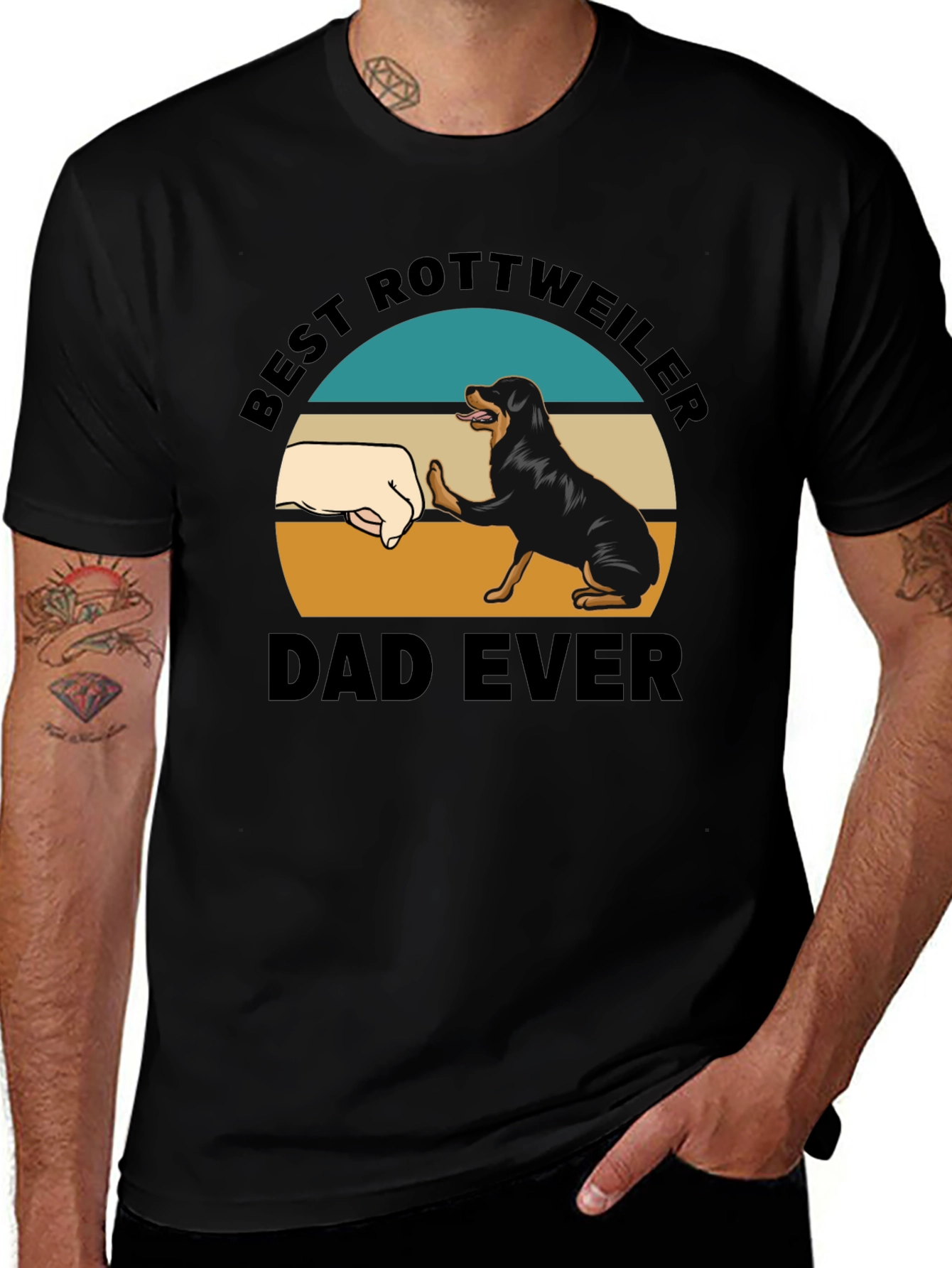 Best Rottweiler Dad Ever T-Shirt - Black