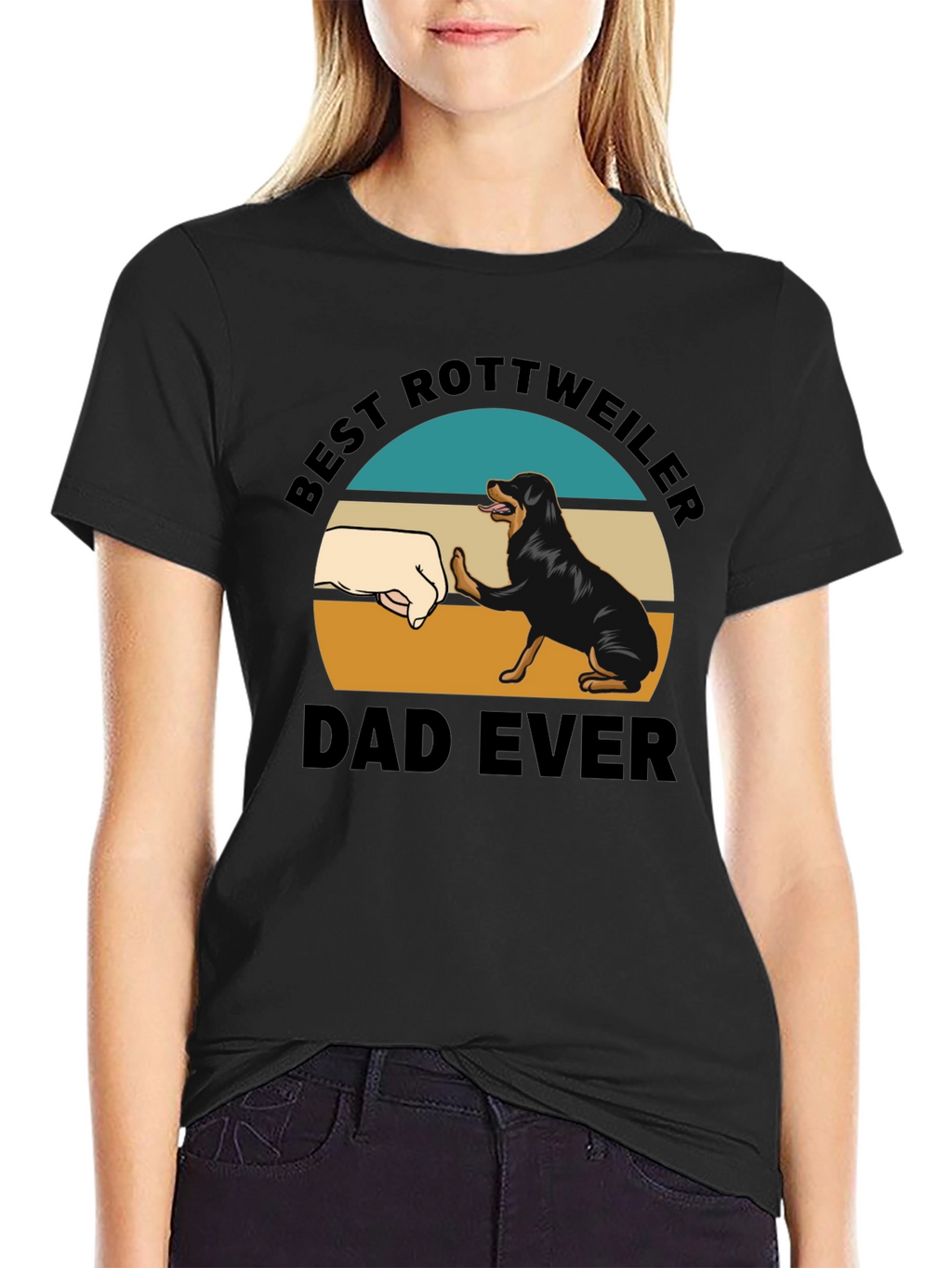 Best Rottweiler Dad Ever T-Shirt - Black