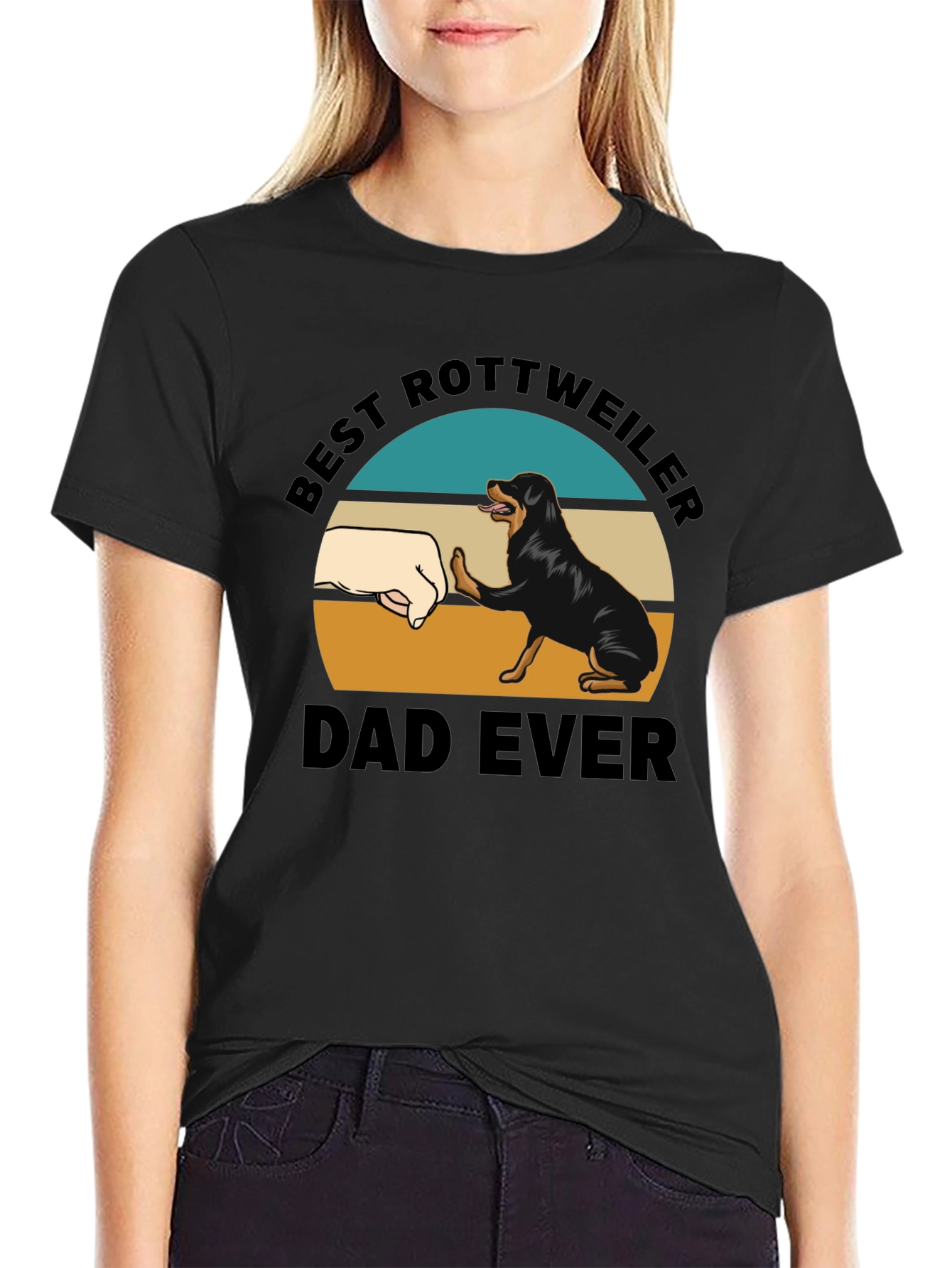 Best Rottweiler Dad Ever T-Shirt - Black