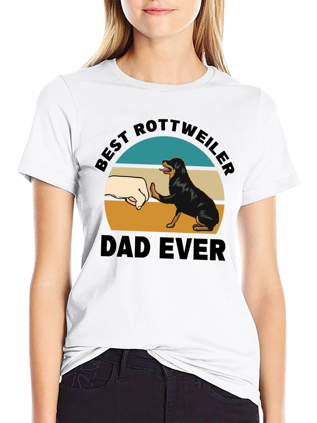 Best Rottweiler Dad Ever T-Shirt - Black