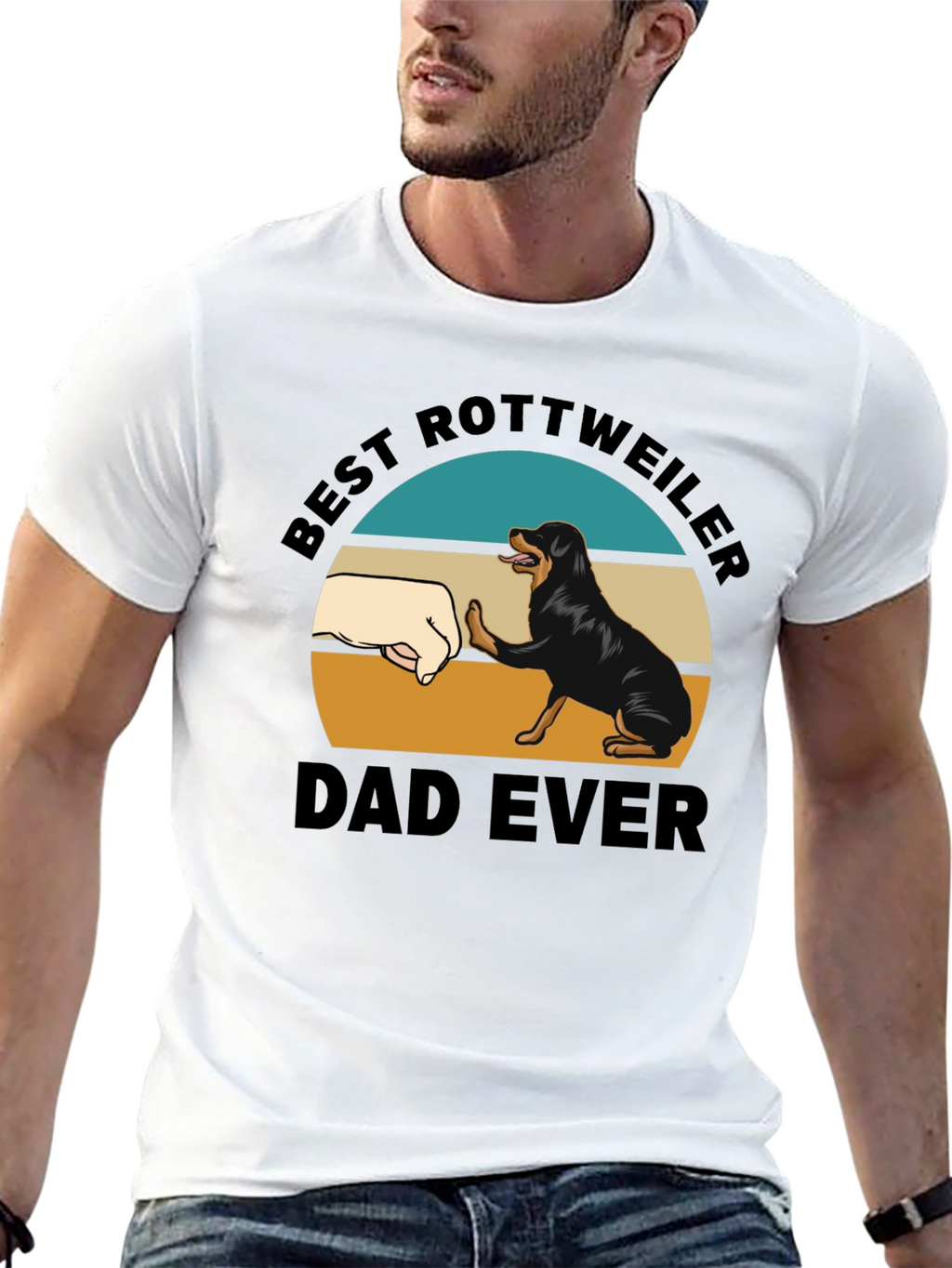 Best Rottweiler Dad Ever T-Shirt - Black