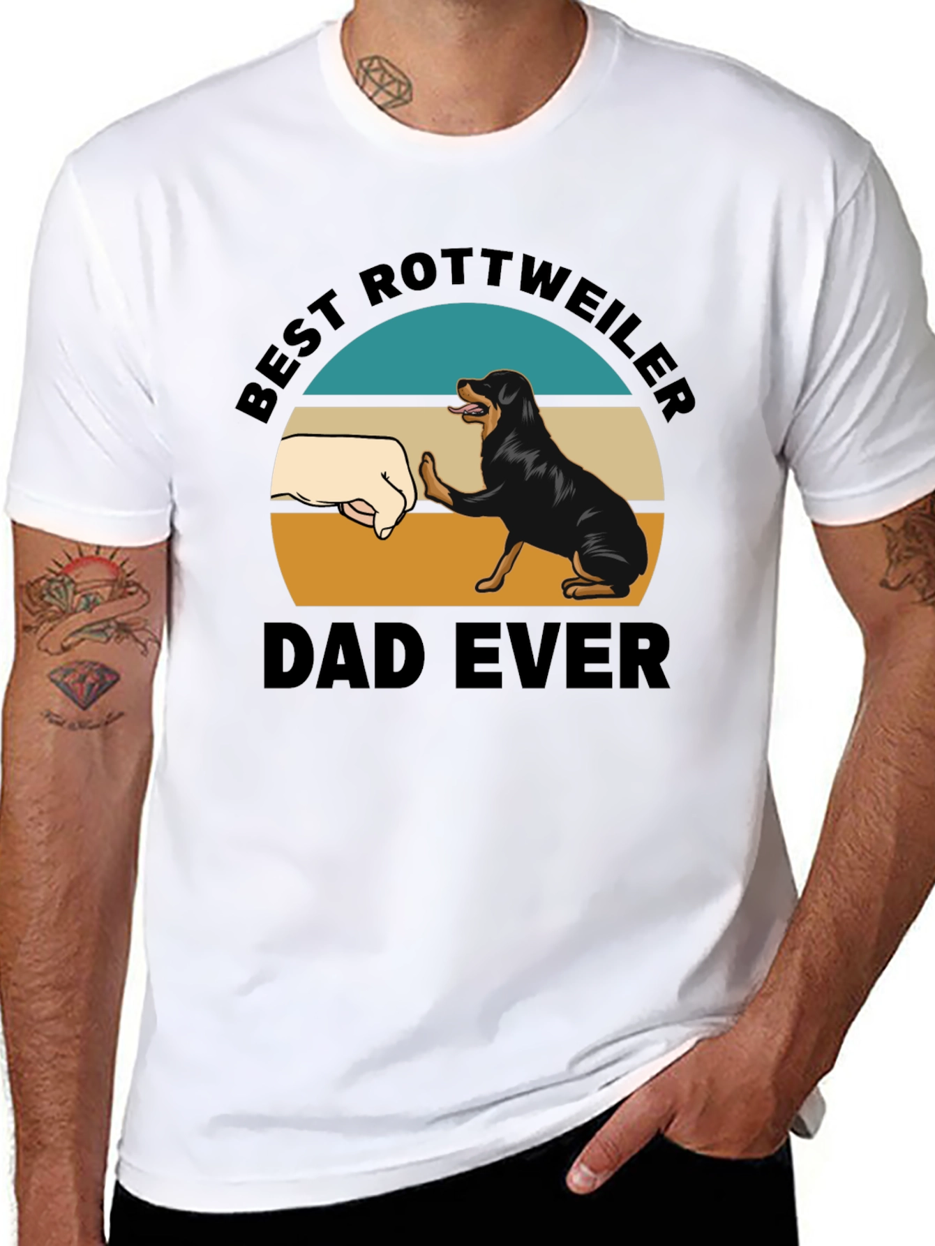 Best Rottweiler Dad Ever T-Shirt - Black