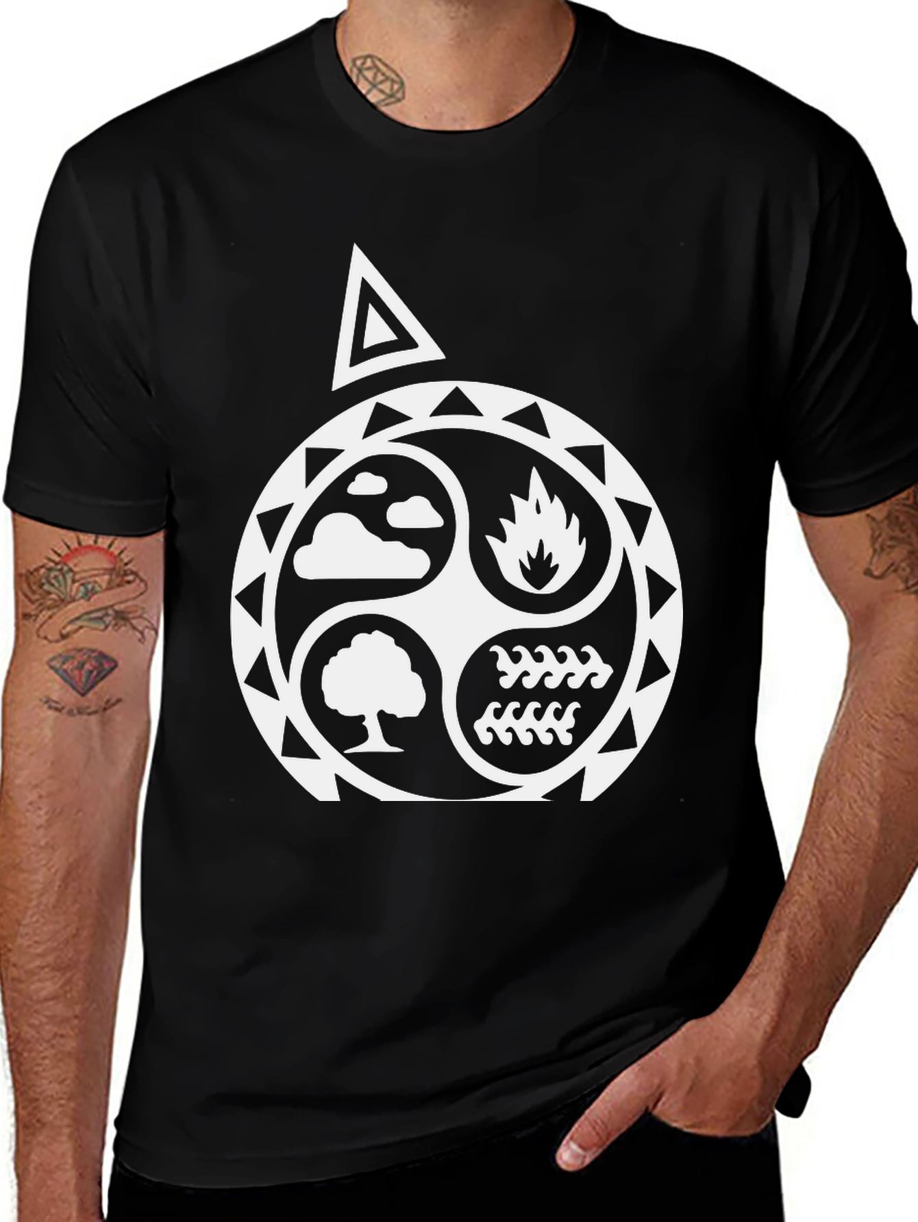 Elemental T-Shirt - Nature Fire Water Air Graphic Tee