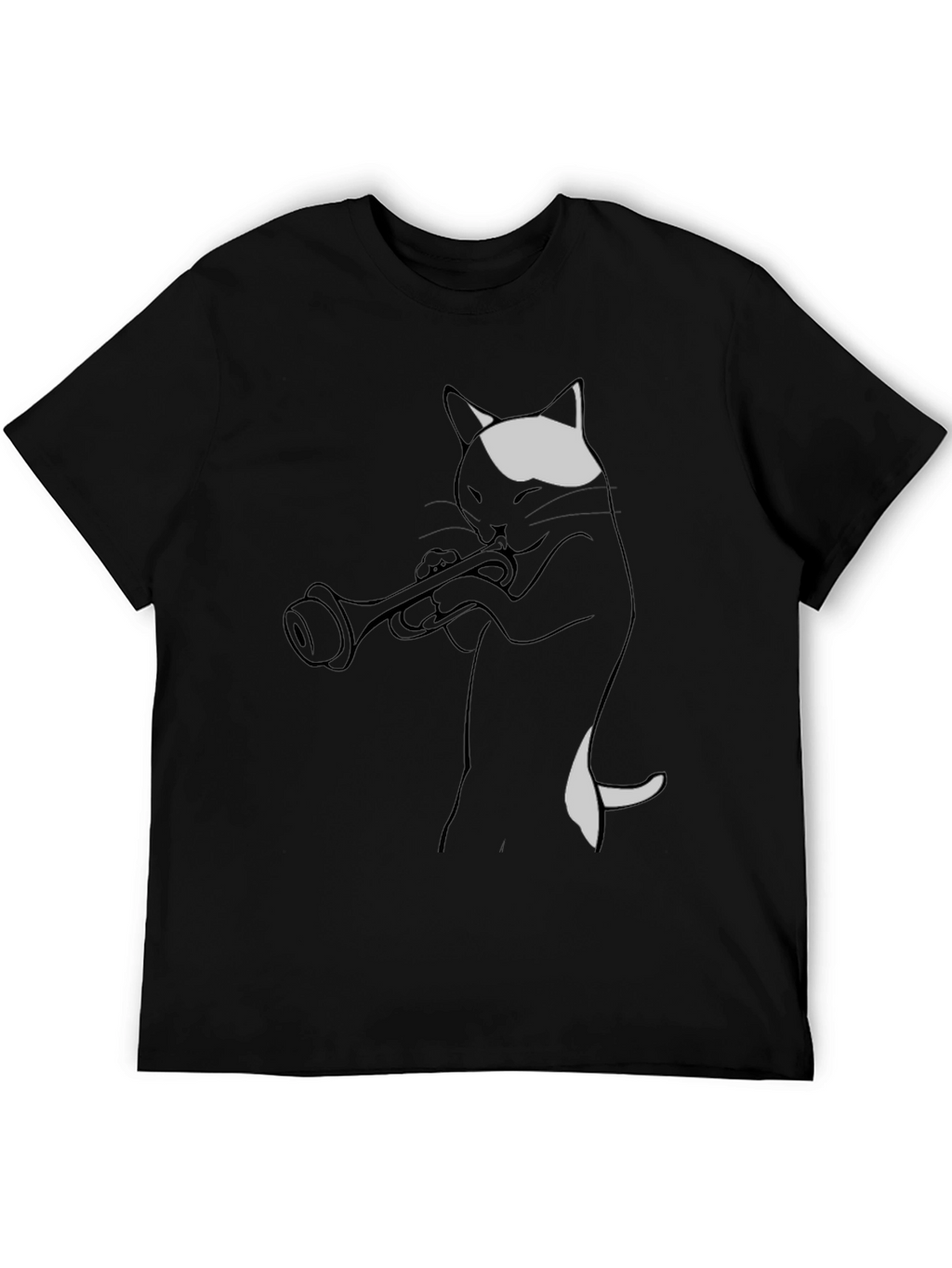 Cool Cat Trumpet Player Graphic Tee