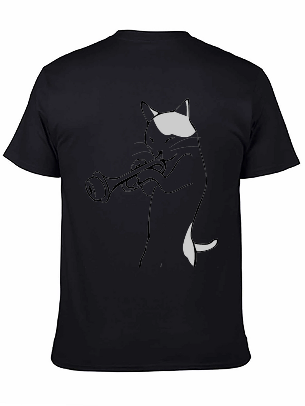 Cool Cat Trumpet Player Graphic Tee
