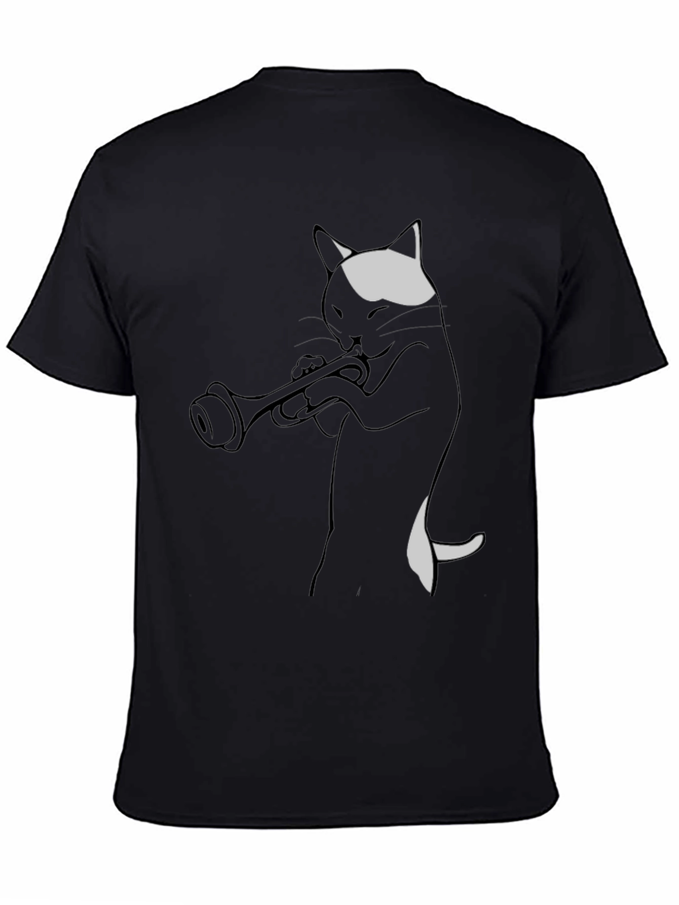 Cool Cat Trumpet Player Graphic Tee