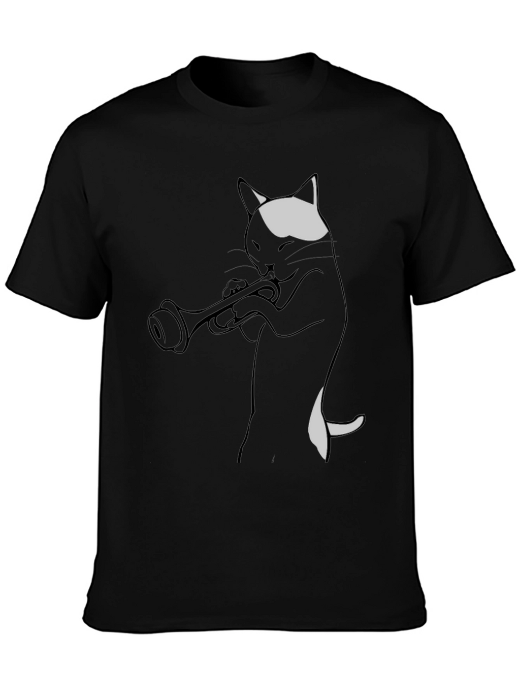 Cool Cat Trumpet Player Graphic Tee