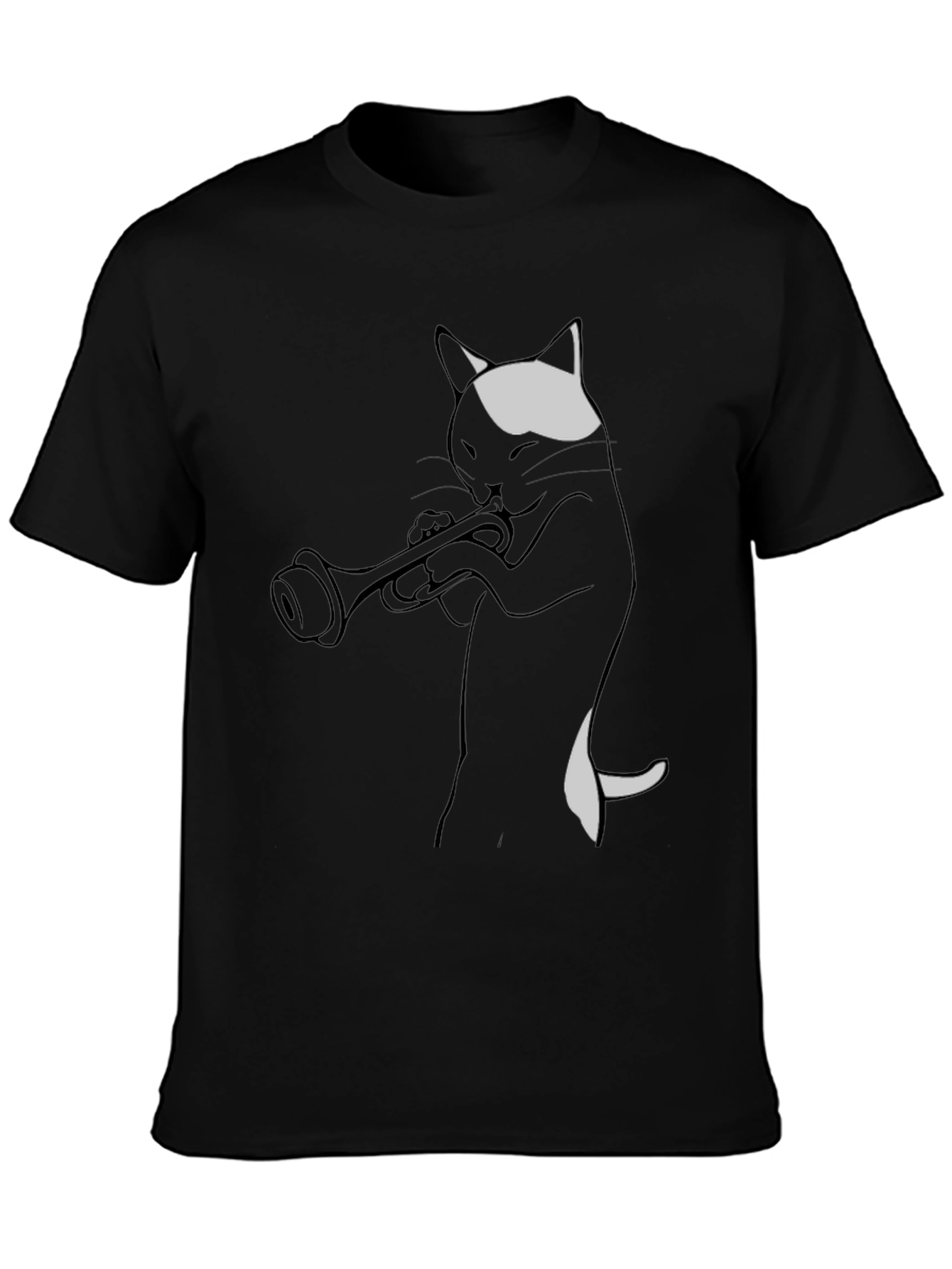 Cool Cat Trumpet Player Graphic Tee