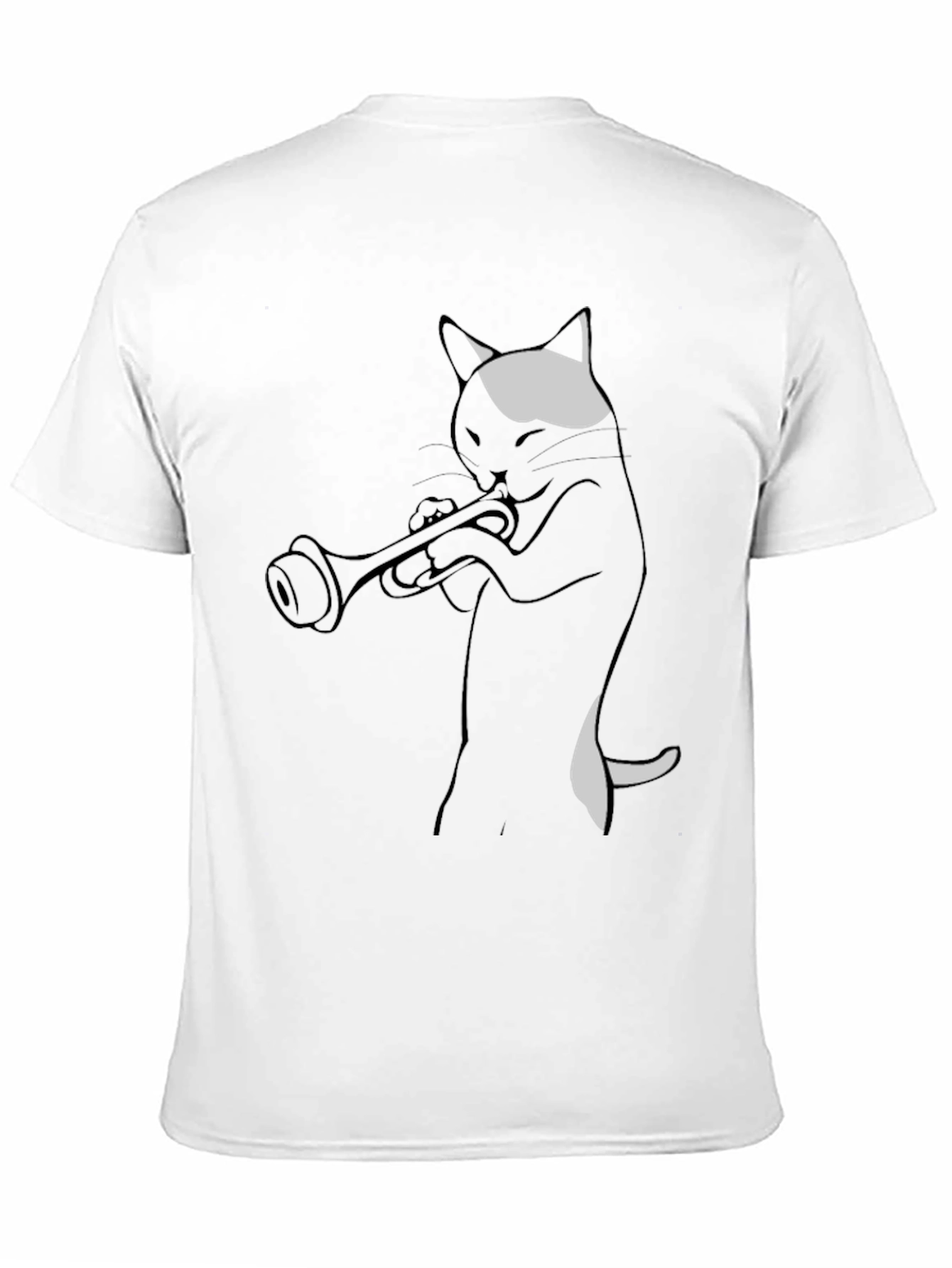 Cool Cat Trumpet Player Graphic Tee