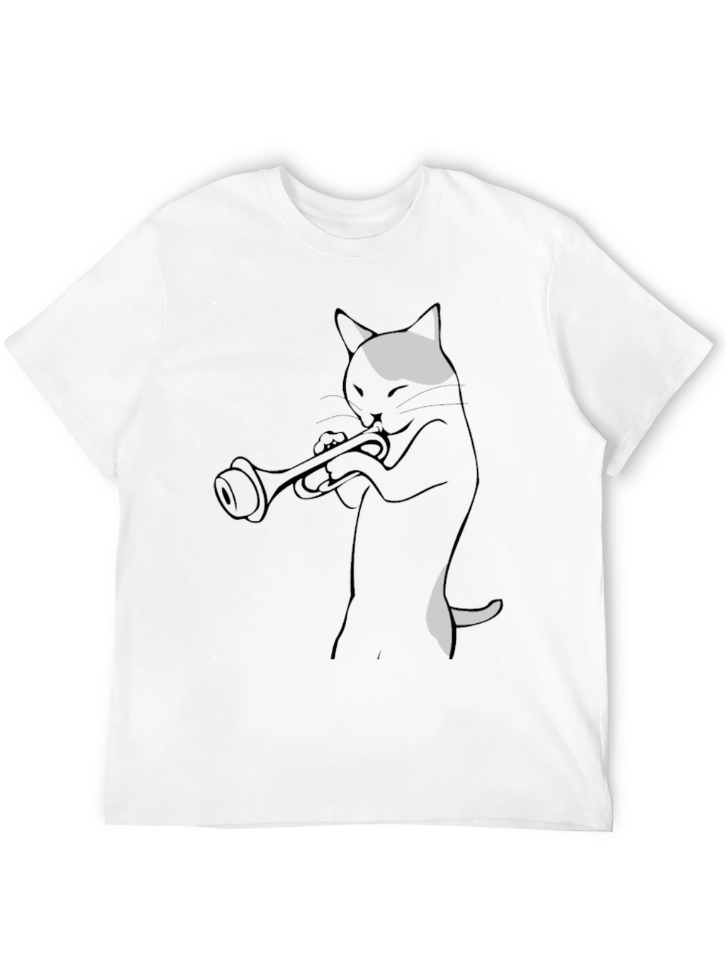 Cool Cat Trumpet Player Graphic Tee