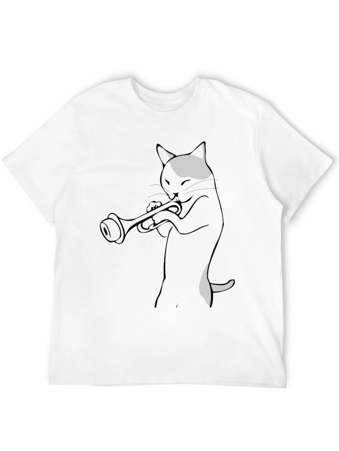 Cool Cat Trumpet Player Graphic Tee