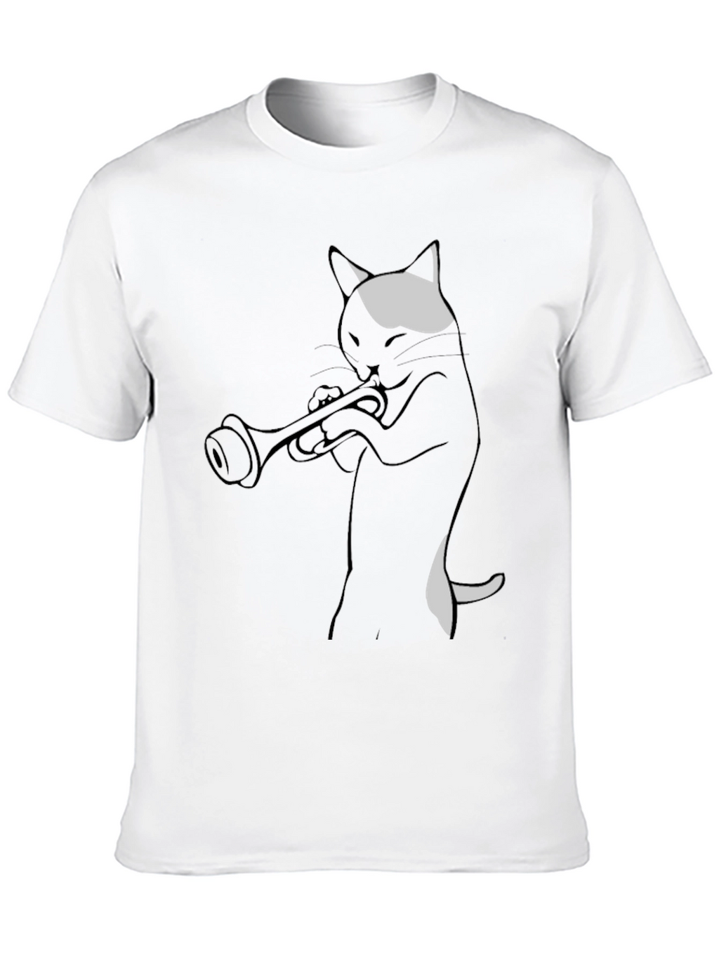 Cool Cat Trumpet Player Graphic Tee