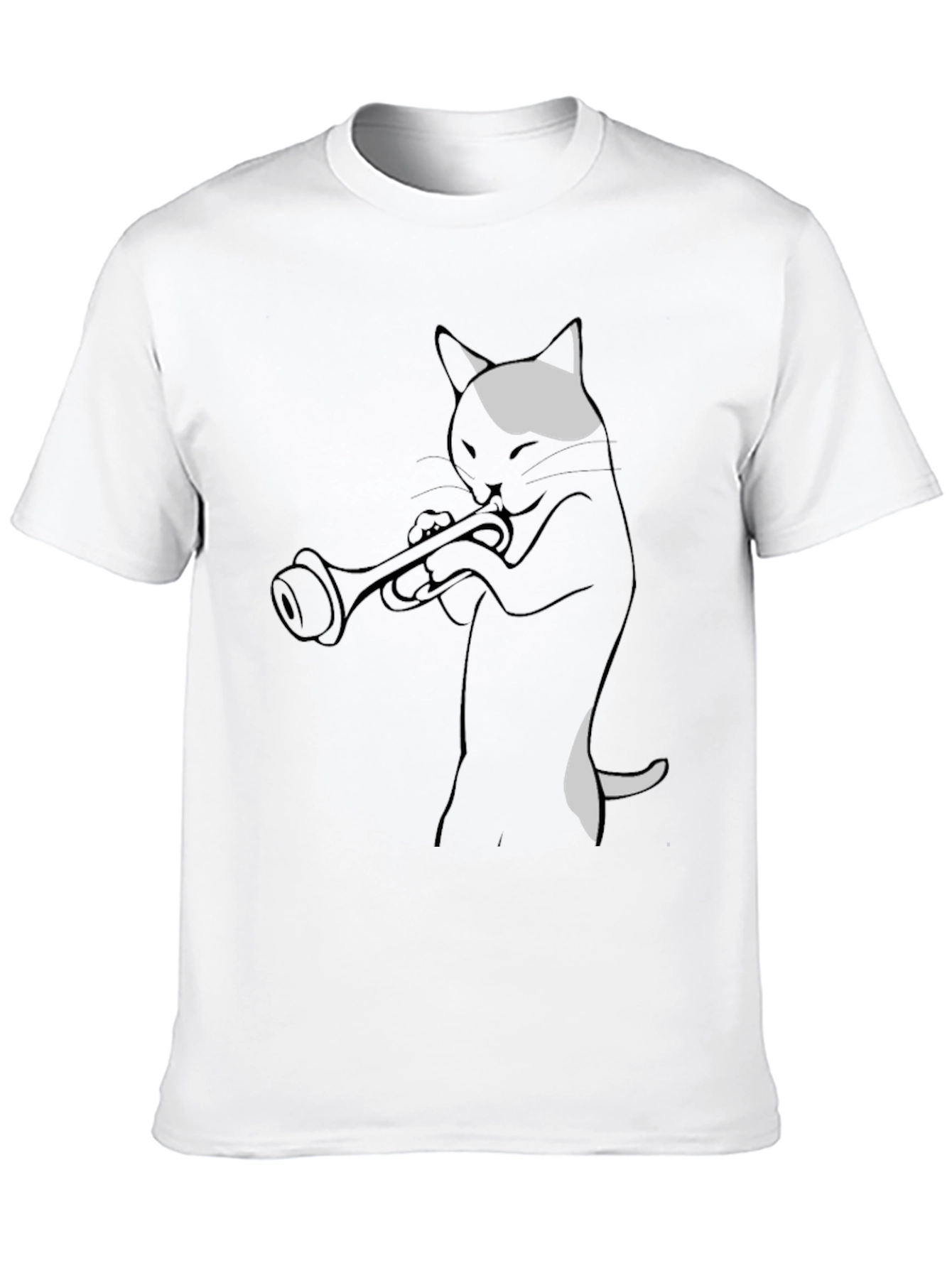 Cool Cat Trumpet Player Graphic Tee