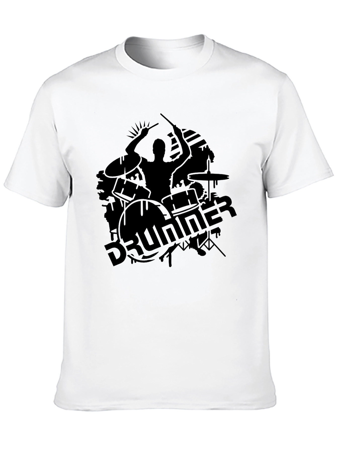 Drummer Silhouette Black T-Shirt