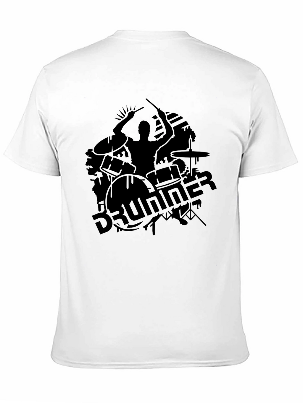 Drummer Silhouette Black T-Shirt