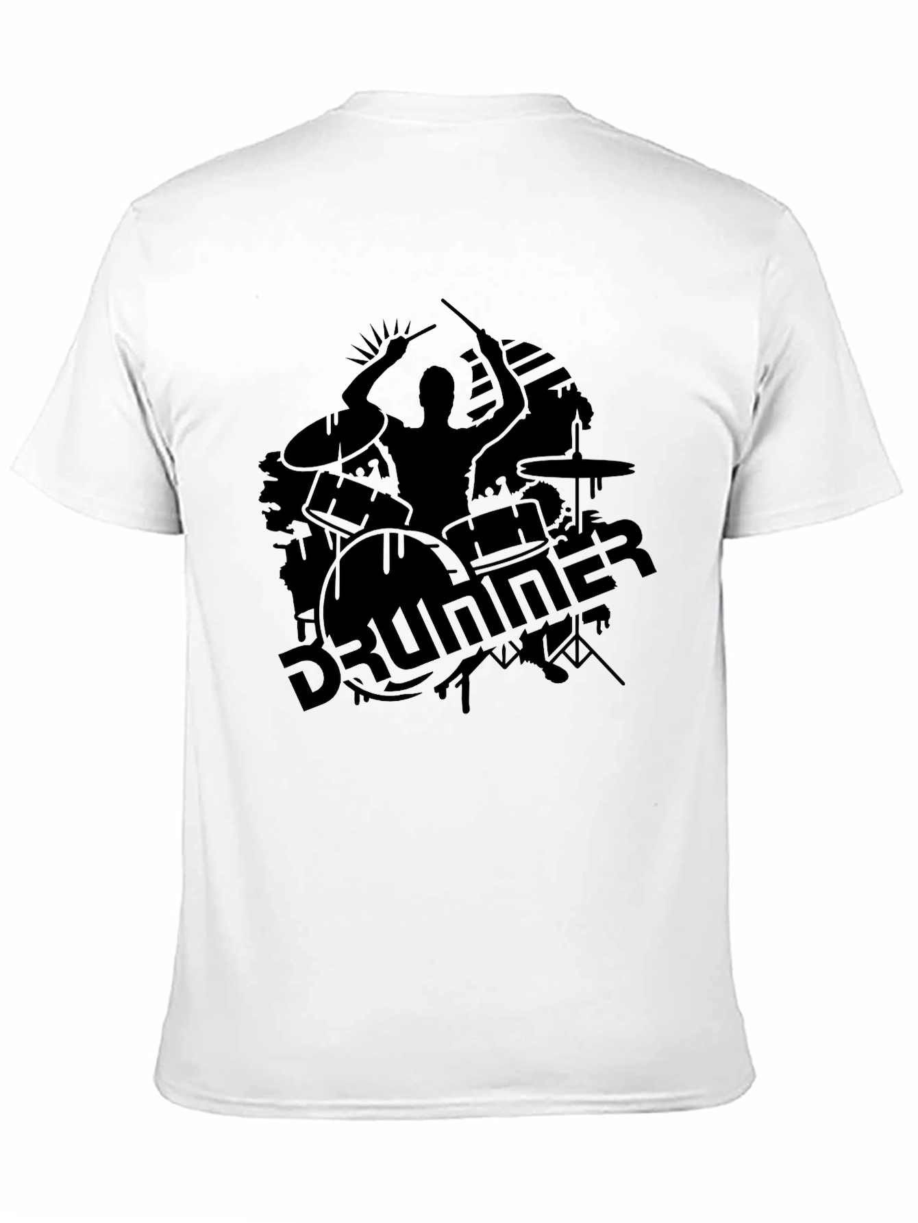 Drummer Silhouette Black T-Shirt