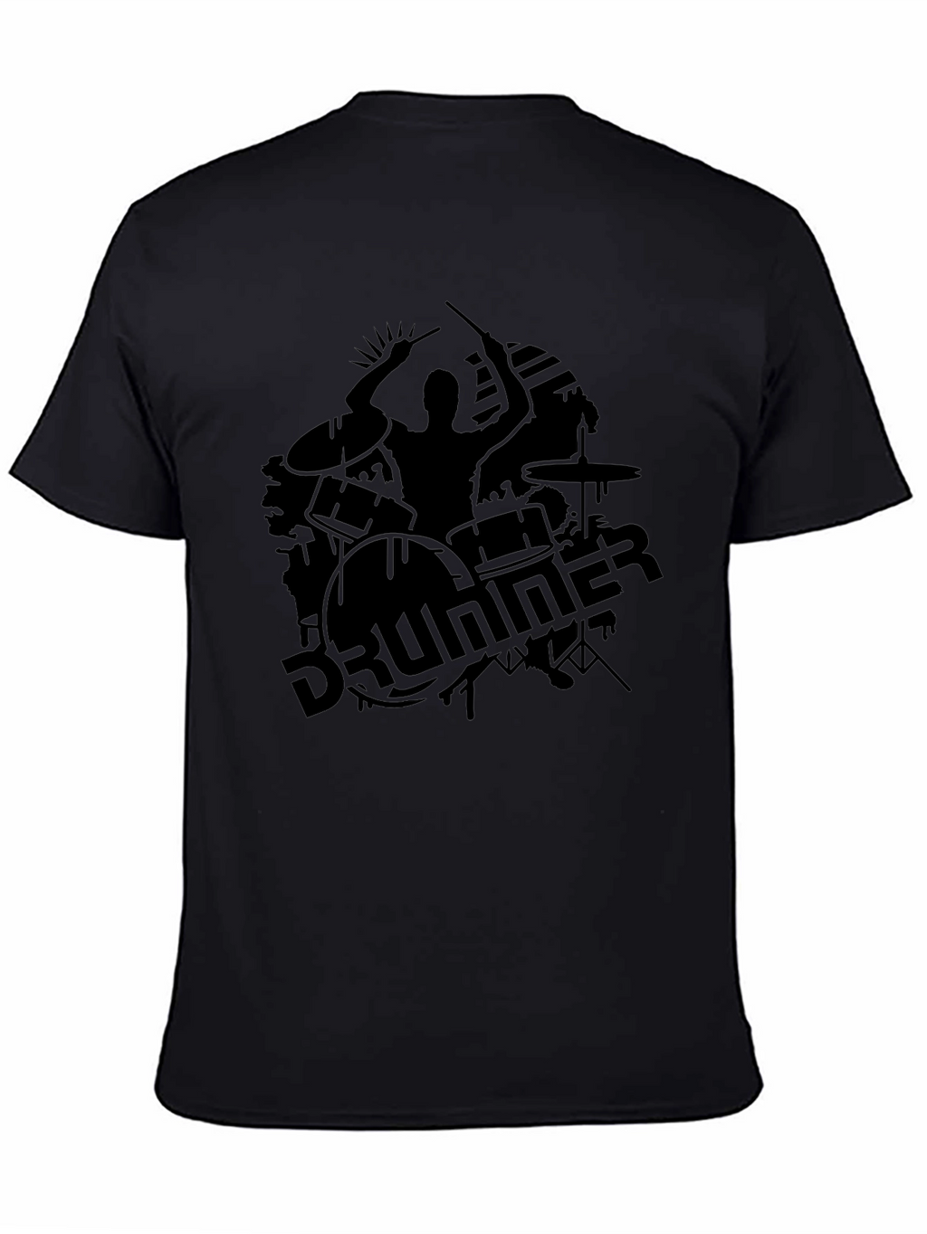 Drummer Silhouette Black T-Shirt