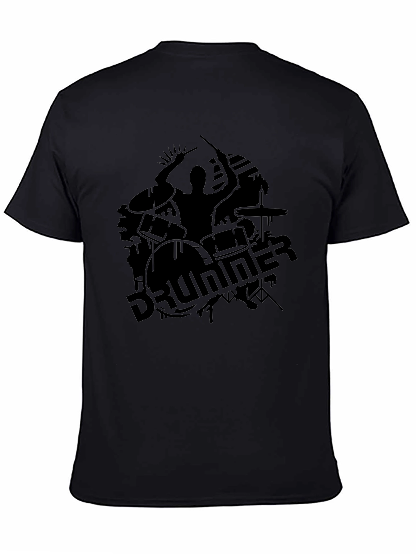 Drummer Silhouette Black T-Shirt