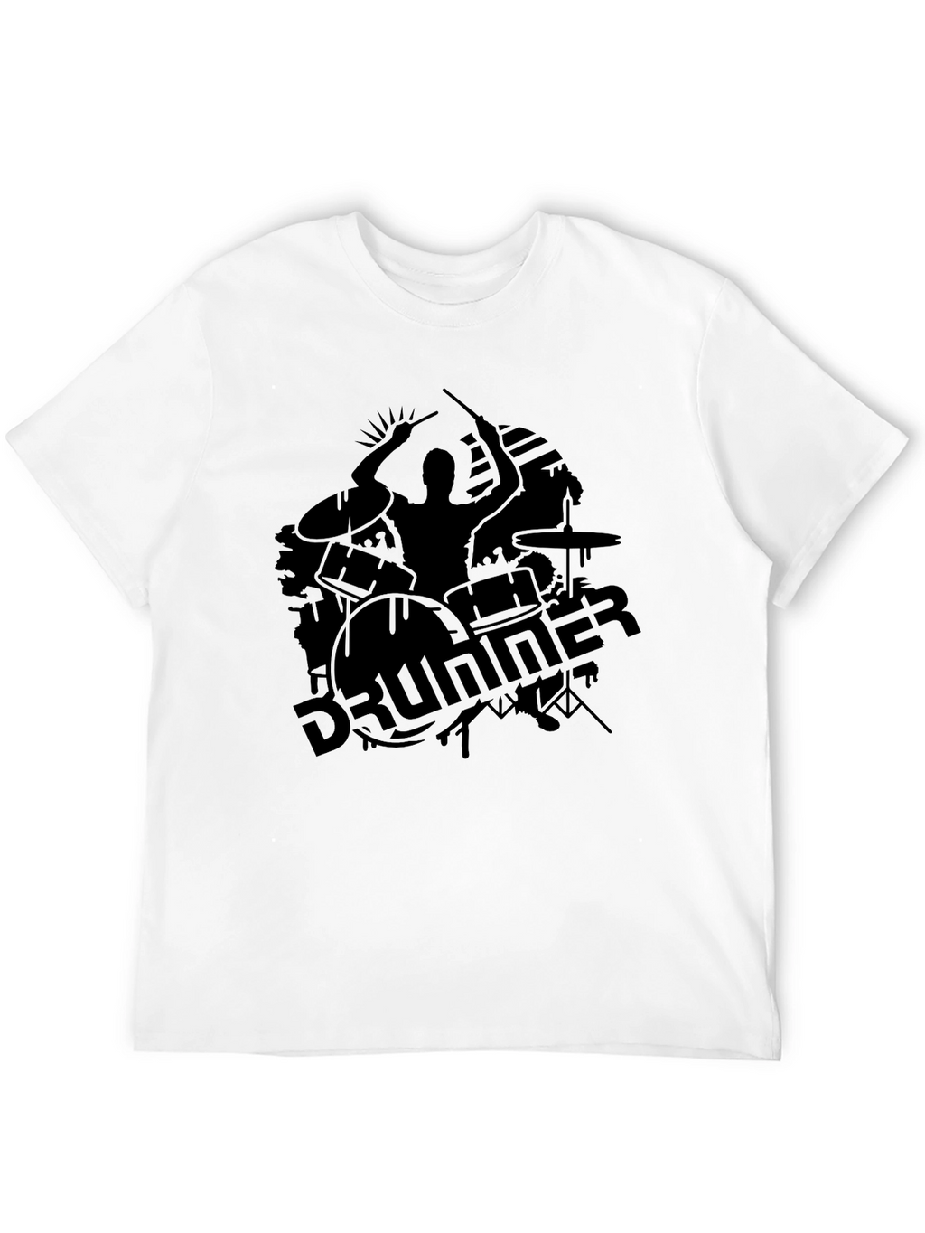 Drummer Silhouette Black T-Shirt
