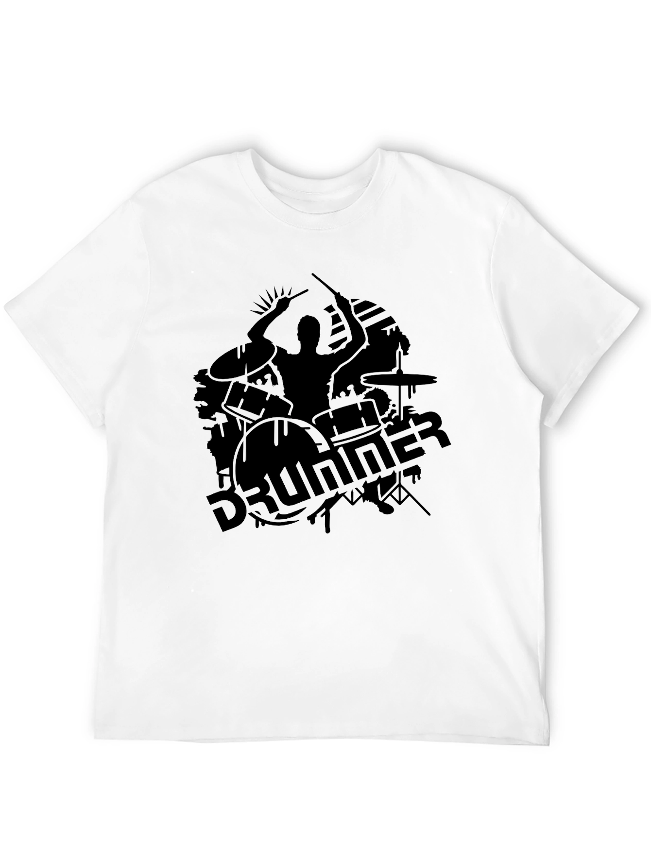 Drummer Silhouette Black T-Shirt