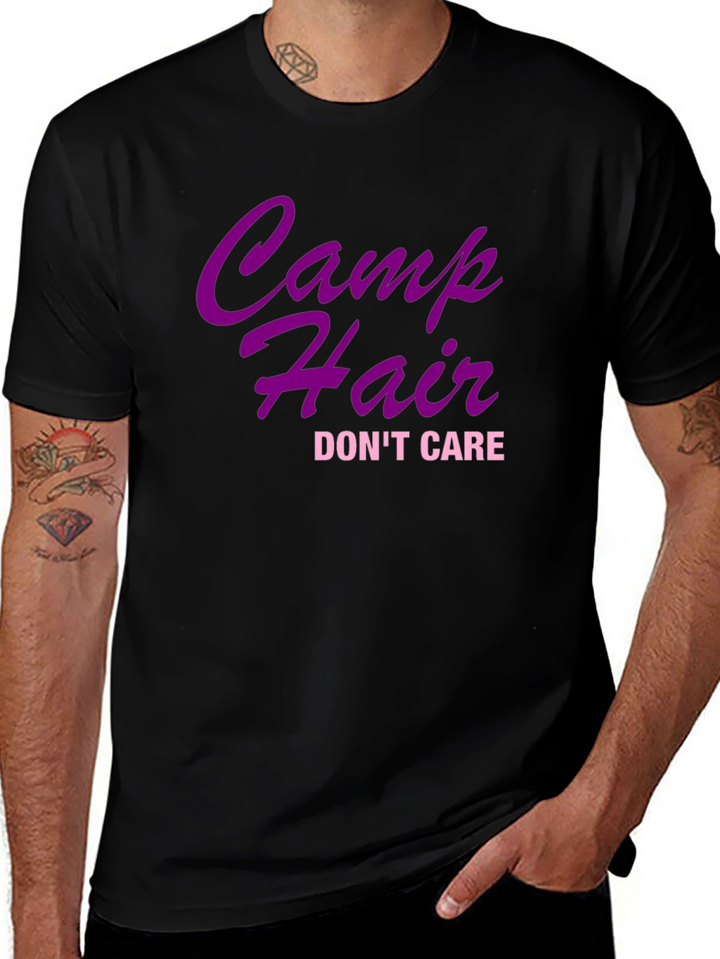 Camp Hair Dont Care Black T-Shirt