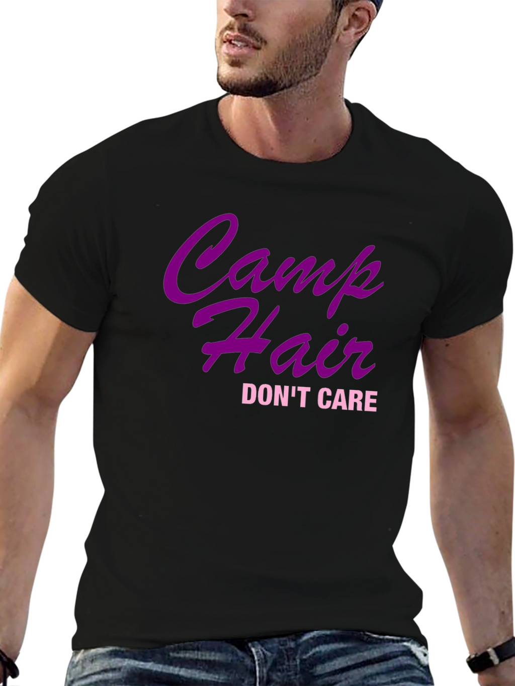 Camp Hair Dont Care Black T-Shirt