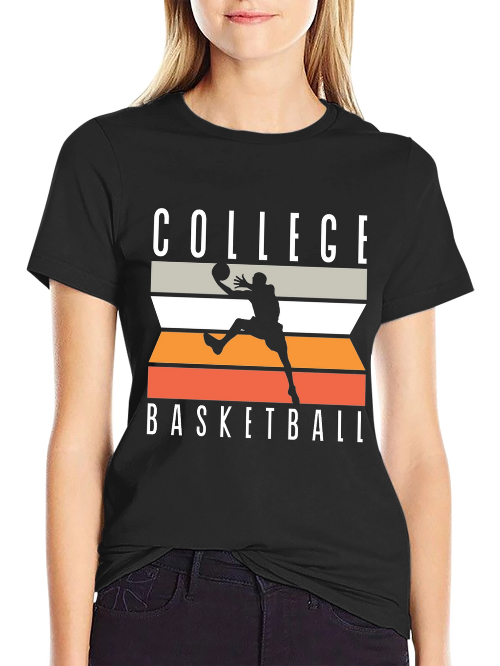College Basketball Graphic Tee - Black