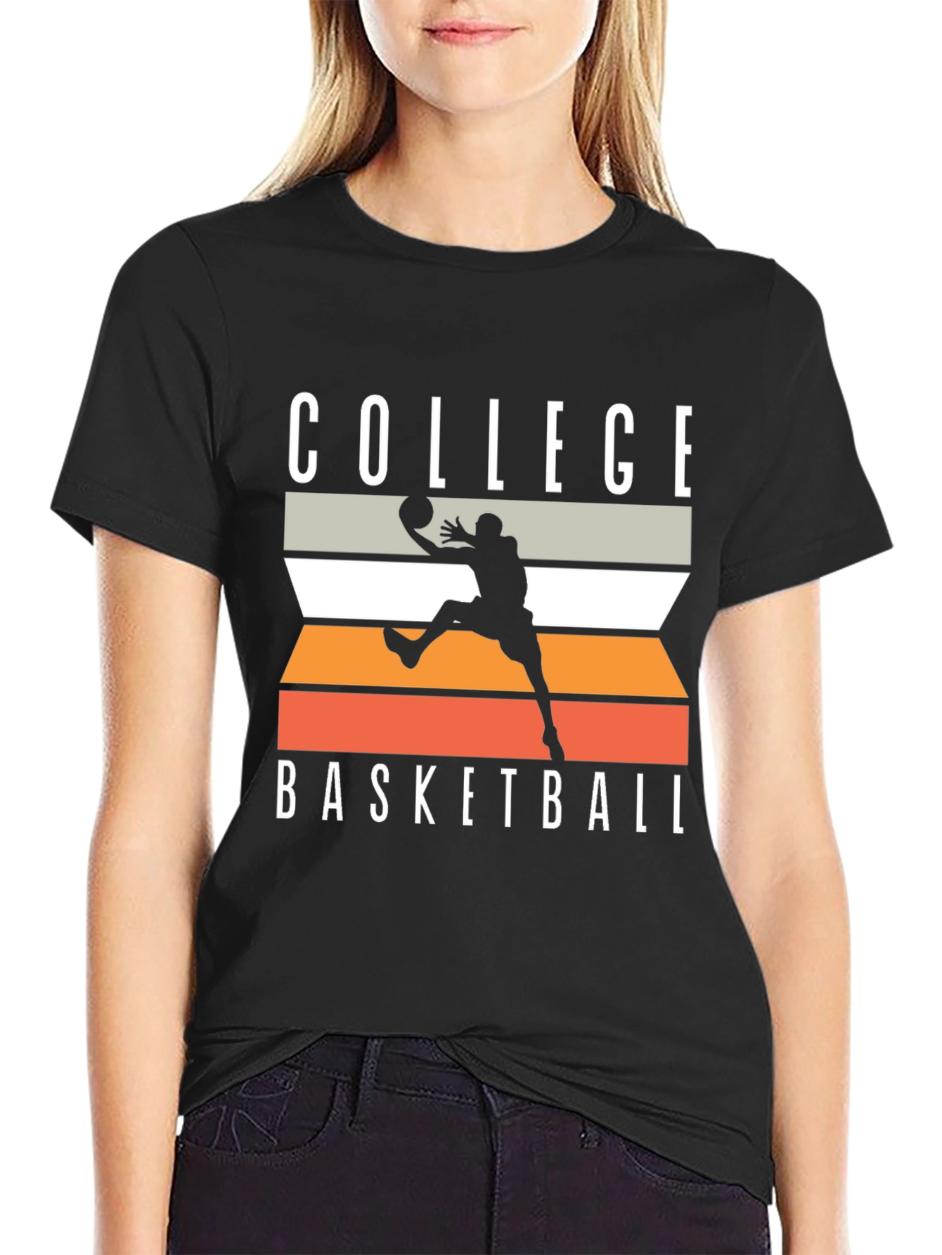 College Basketball Graphic Tee - Black