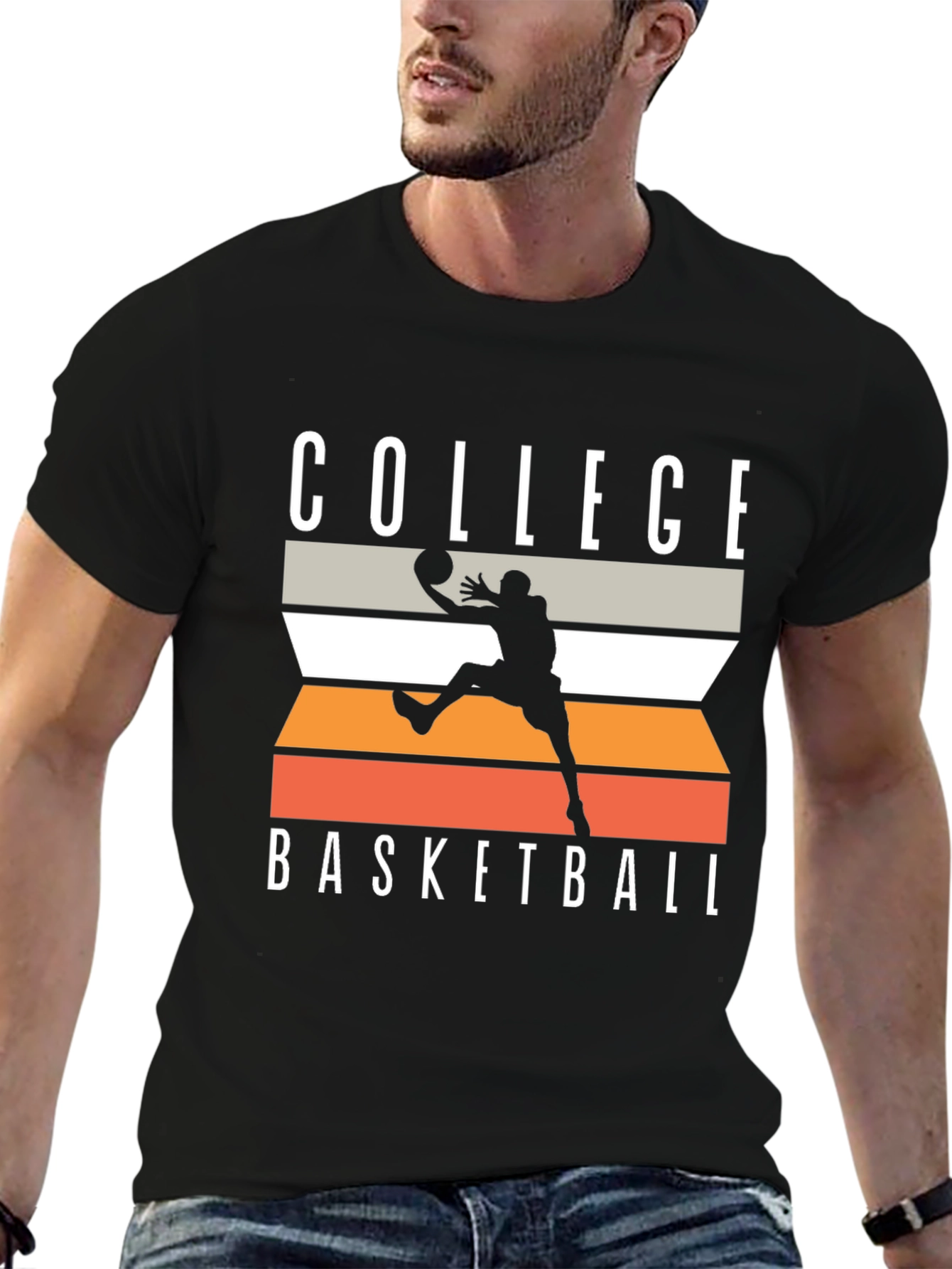 College Basketball Graphic Tee - Black