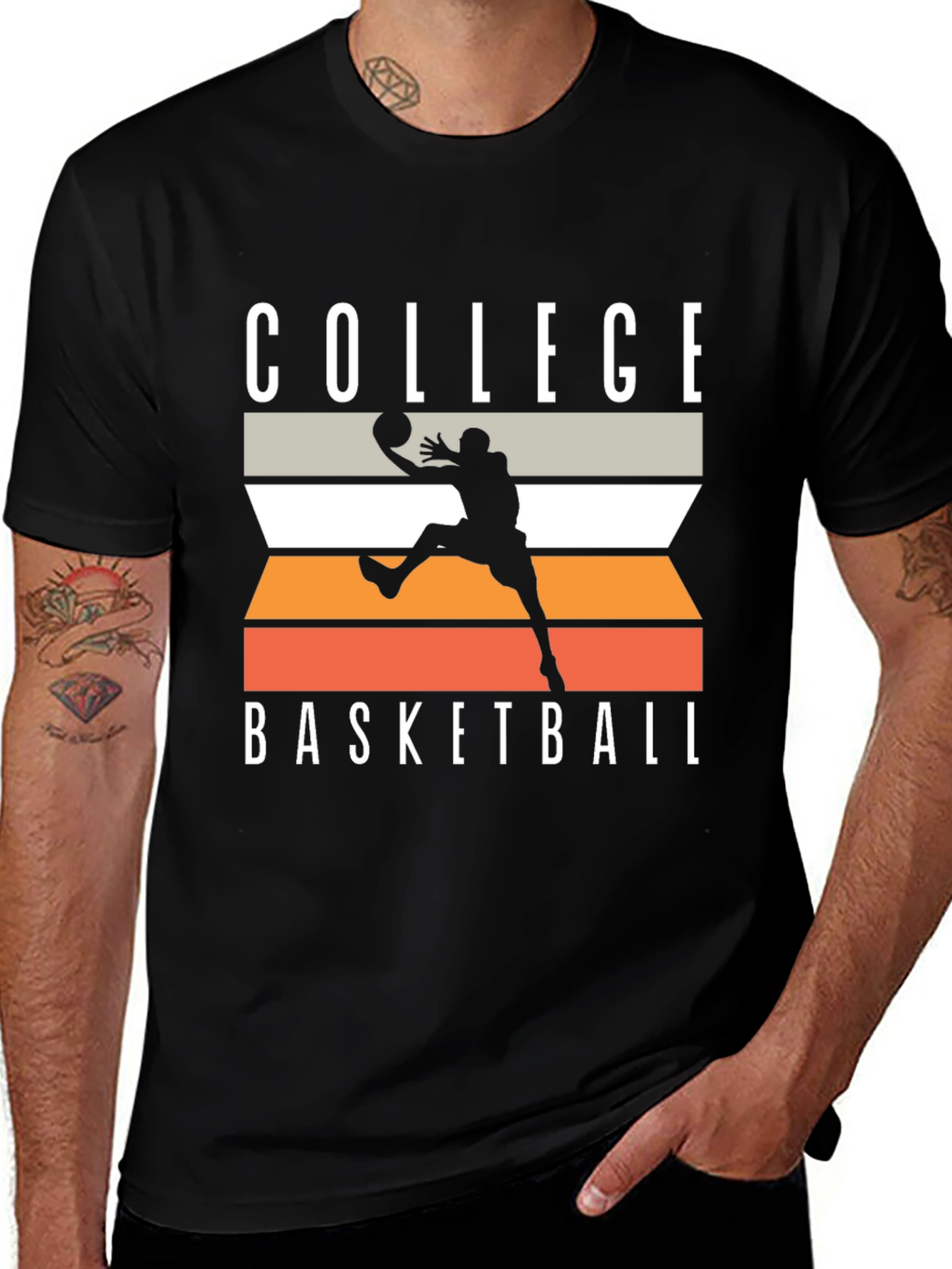 College Basketball Graphic Tee - Black