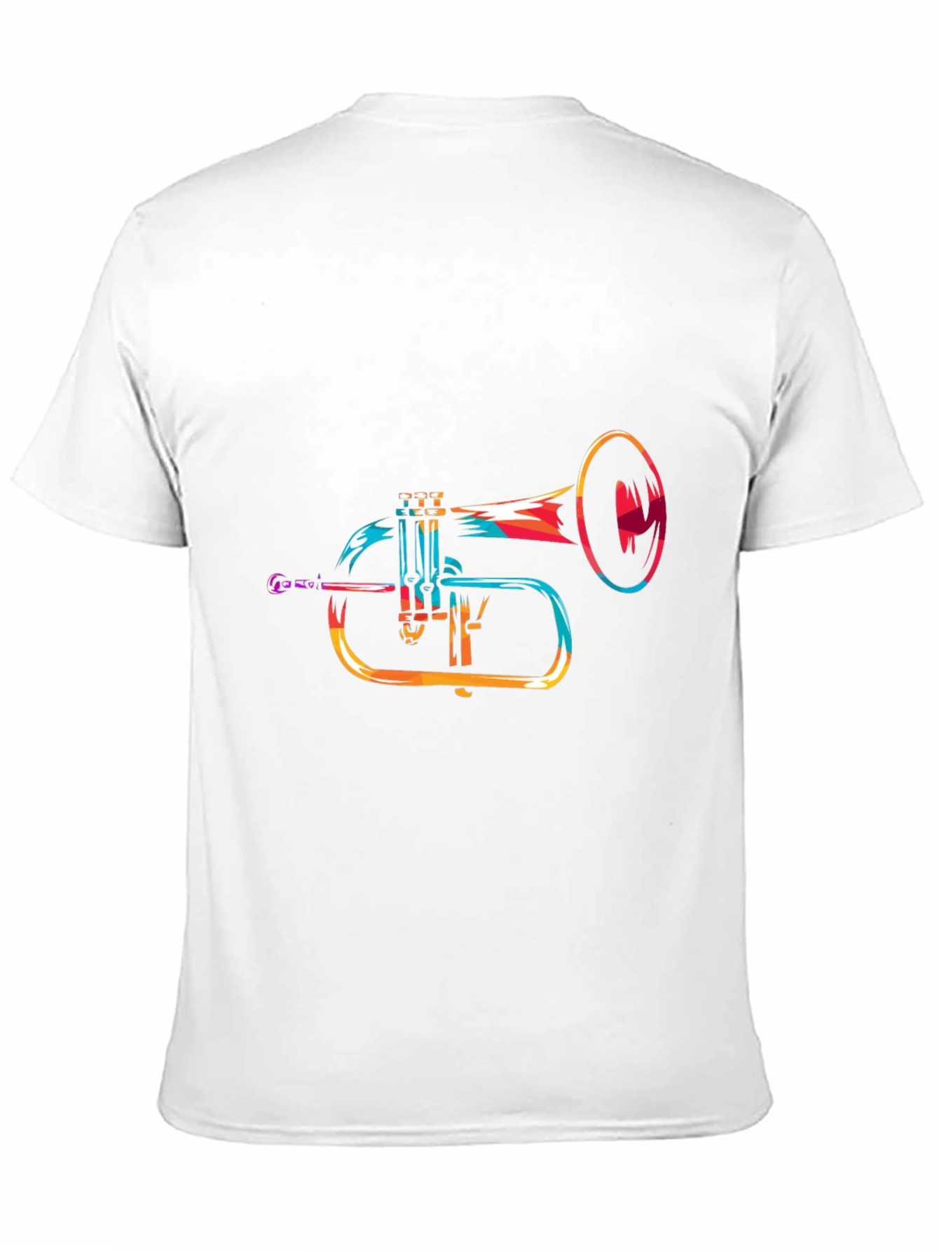 Abstract Trumpet Graphic Black T-Shirt