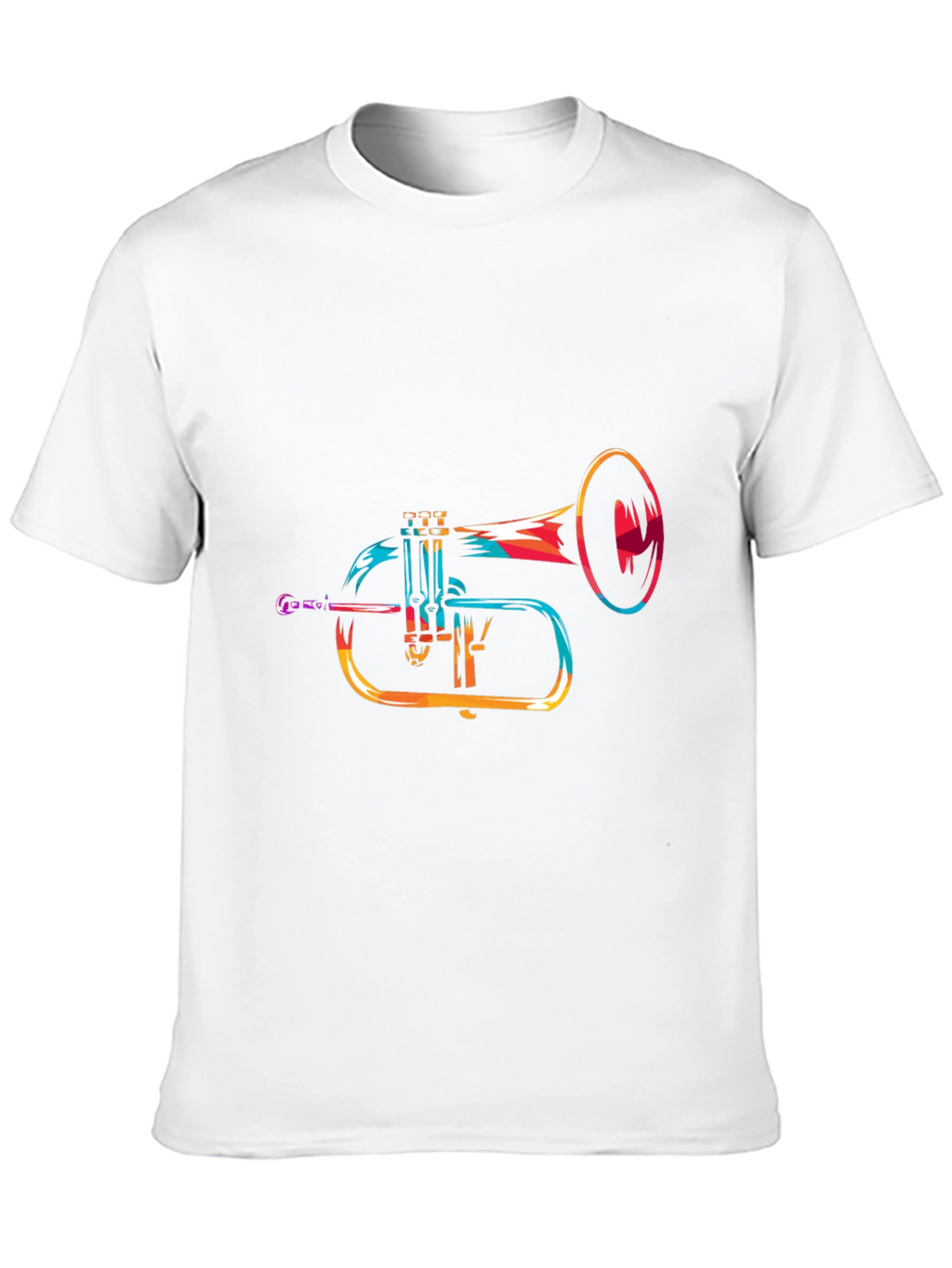 Abstract Trumpet Graphic Black T-Shirt