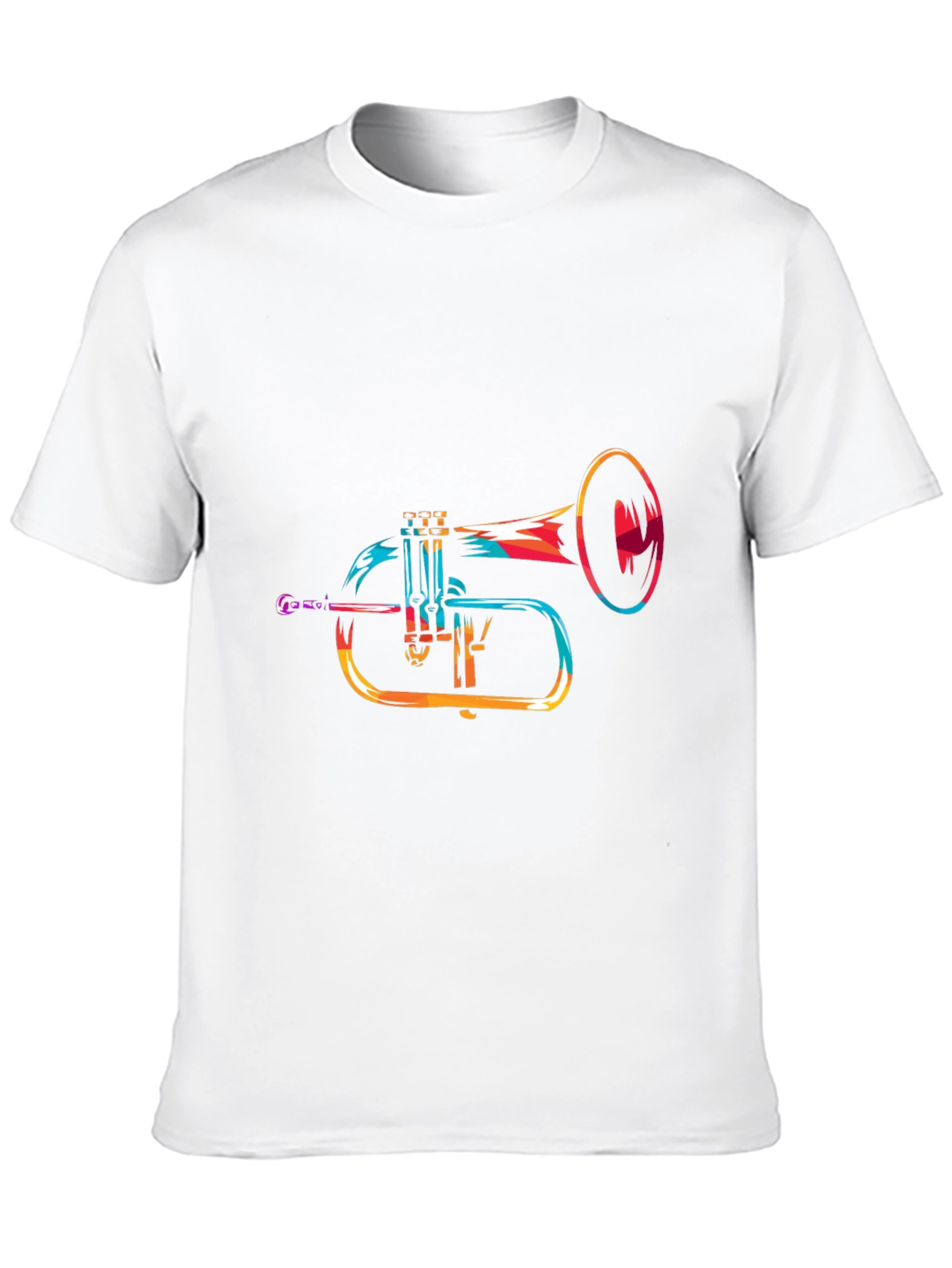Abstract Trumpet Graphic Black T-Shirt