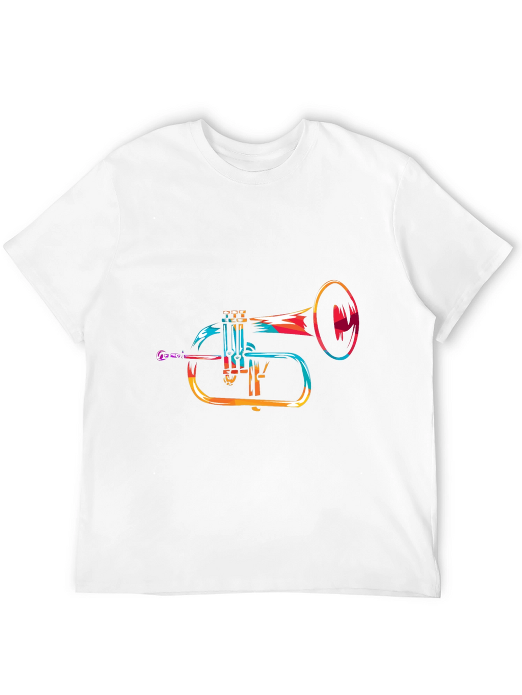 Abstract Trumpet Graphic Black T-Shirt