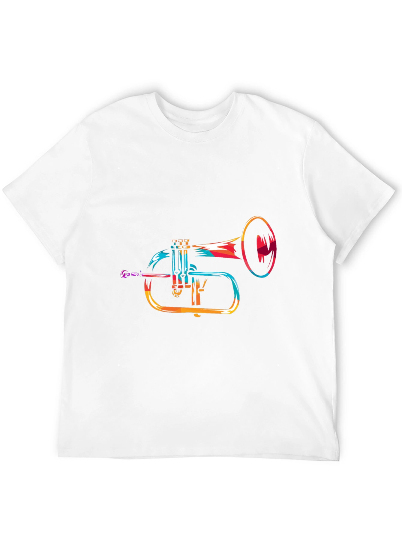 Abstract Trumpet Graphic Black T-Shirt