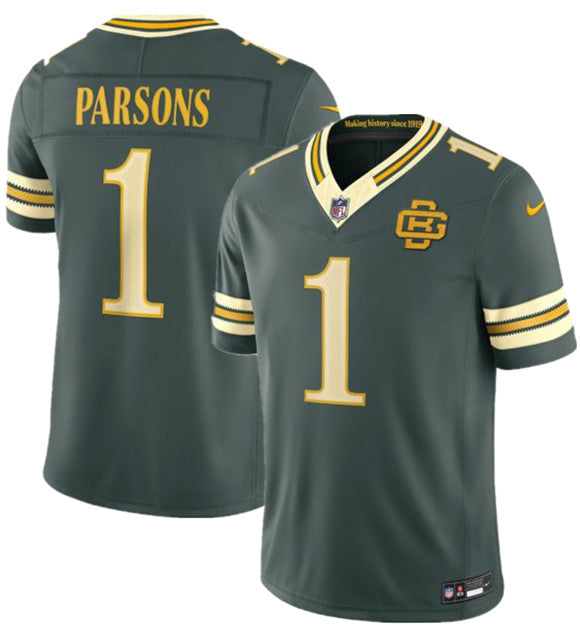 Men's Green Bay Packers #1 Micah Parsons Dark Green 2026 F.U.S.E. Rivalries Collection Limited Football Stitched Jersey
