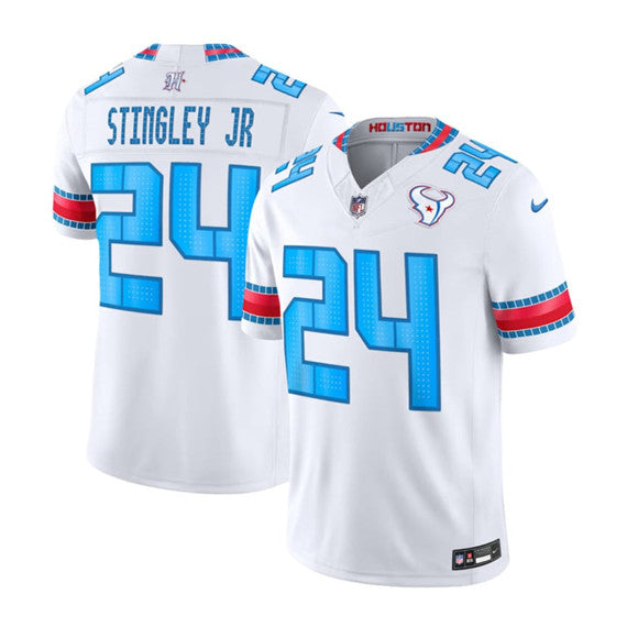 Men's Houston Texans #24 Derek Stingley Jr. White 2026 F.U.S.E. Rivalries Collection Limited Football Stitched Jersey