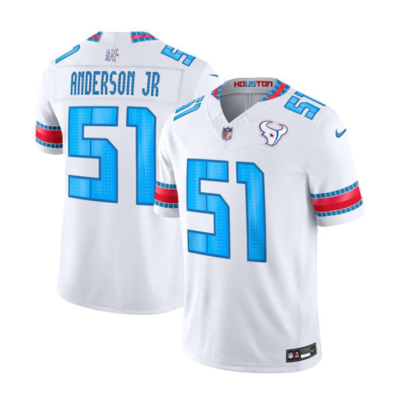 Men's Houston Texans #51 Will Anderson Jr. White 2026 F.U.S.E.Rivalries Collection Limited Football Stitched Jersey