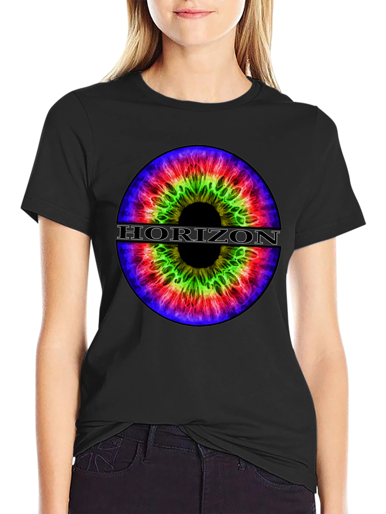 Horizon Eye Graphic Tee - Stylish Black T-Shirt